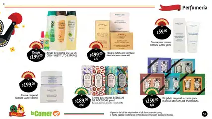 Vista previa de La Comer folleto Olá, Olé, nuevo folleto de la tienda, válido en México a partir del 26.09.2025 | Página: 50 | Productos: Crema, Almendra, Esencias, Body