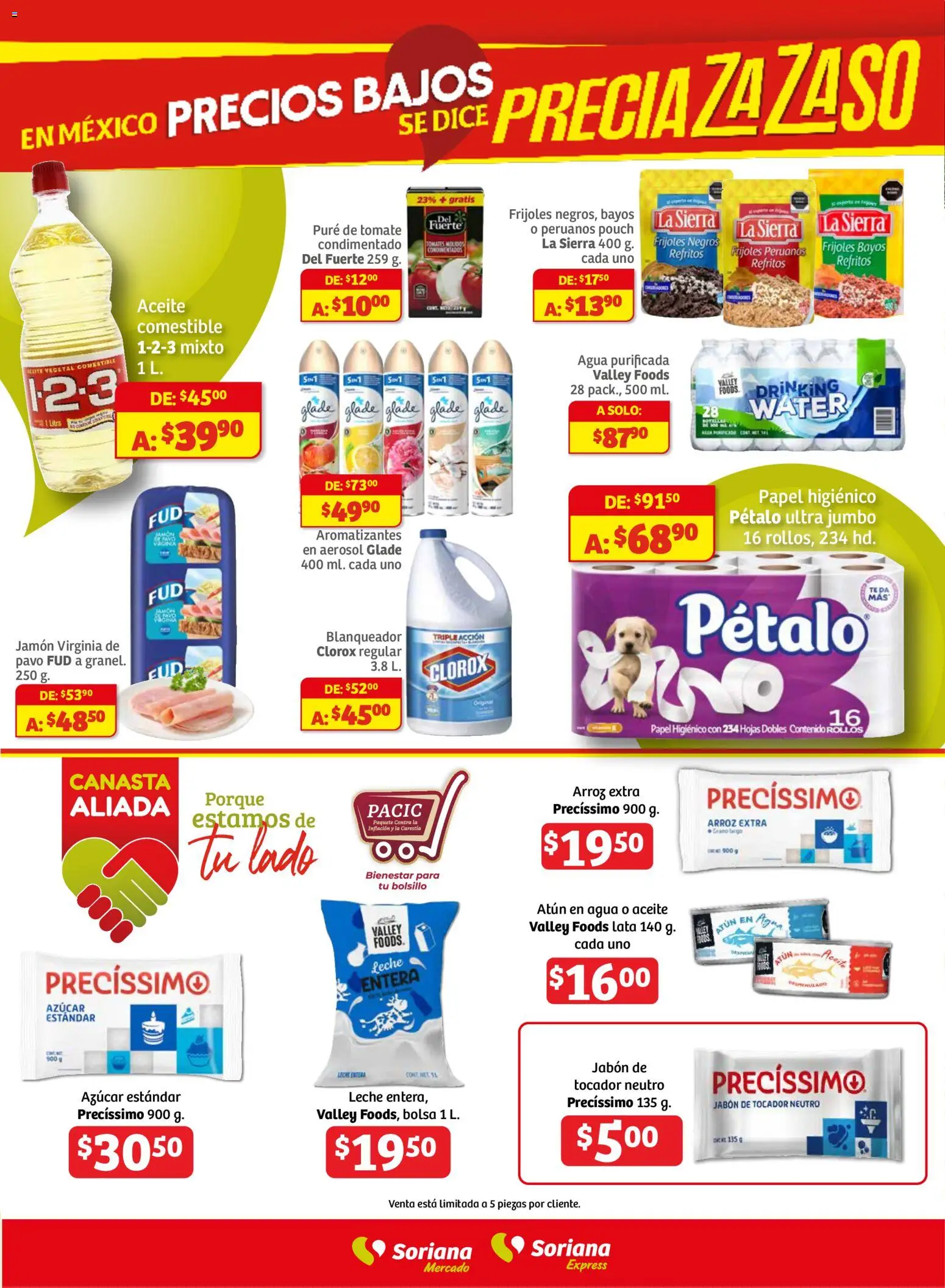Nuevas ofertas de Soriana válidas en toda la República Mexicana desde el 27.11.2025. ¡Encuentra las mejores ofertas en Soriana - Fin de Semana Mercado: Ags, Nay, Jal, Qro, Col, Mich, Gto, Hgo, Tlax, Mor, Pue, Gro, Oax, Edo. de Mex, CDMX, Zac y SLP! | Página: 7