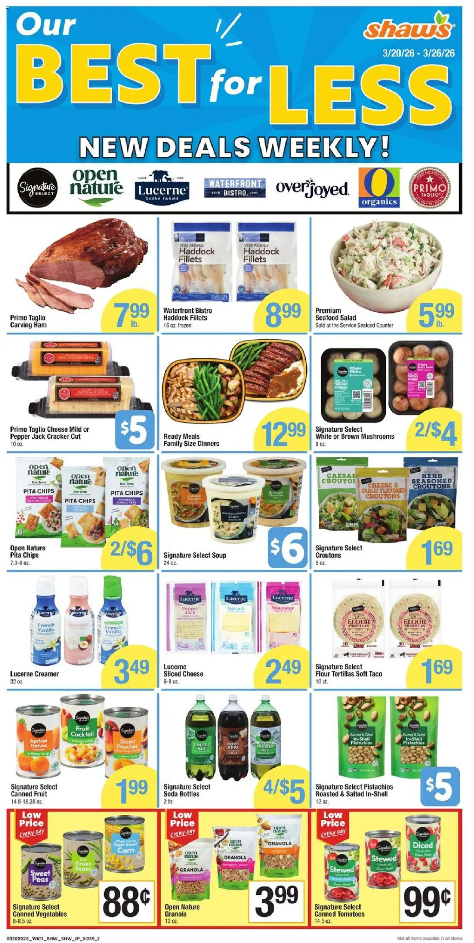 Shaw's Weekly Ad - VT - valid from 20.03.2026 | Page: 10 | Products: Mushrooms, Chips, Vegetables, Seafood