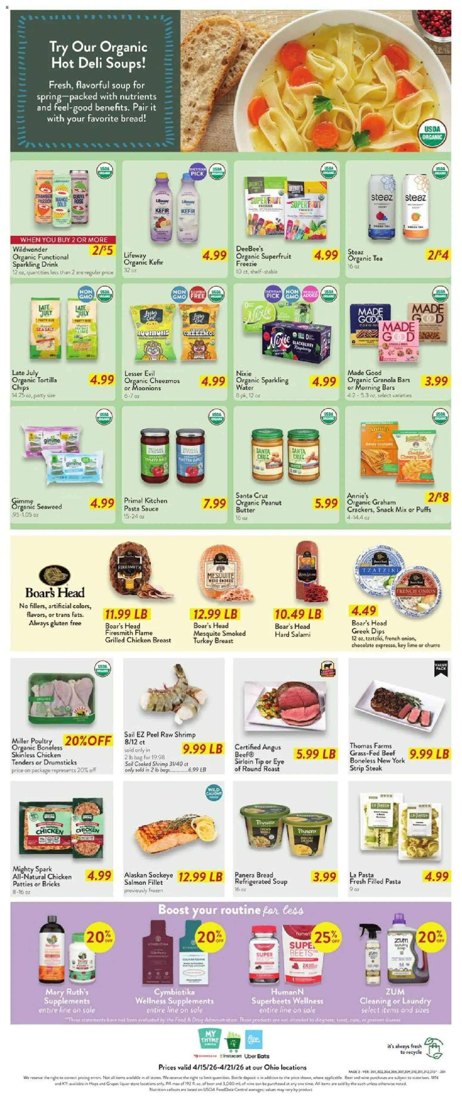 Fresh Thyme Weekly Ad - OH - valid from 15.04.2026 | Page: 4 | Products: Chocolate, Tea, Water, Salt