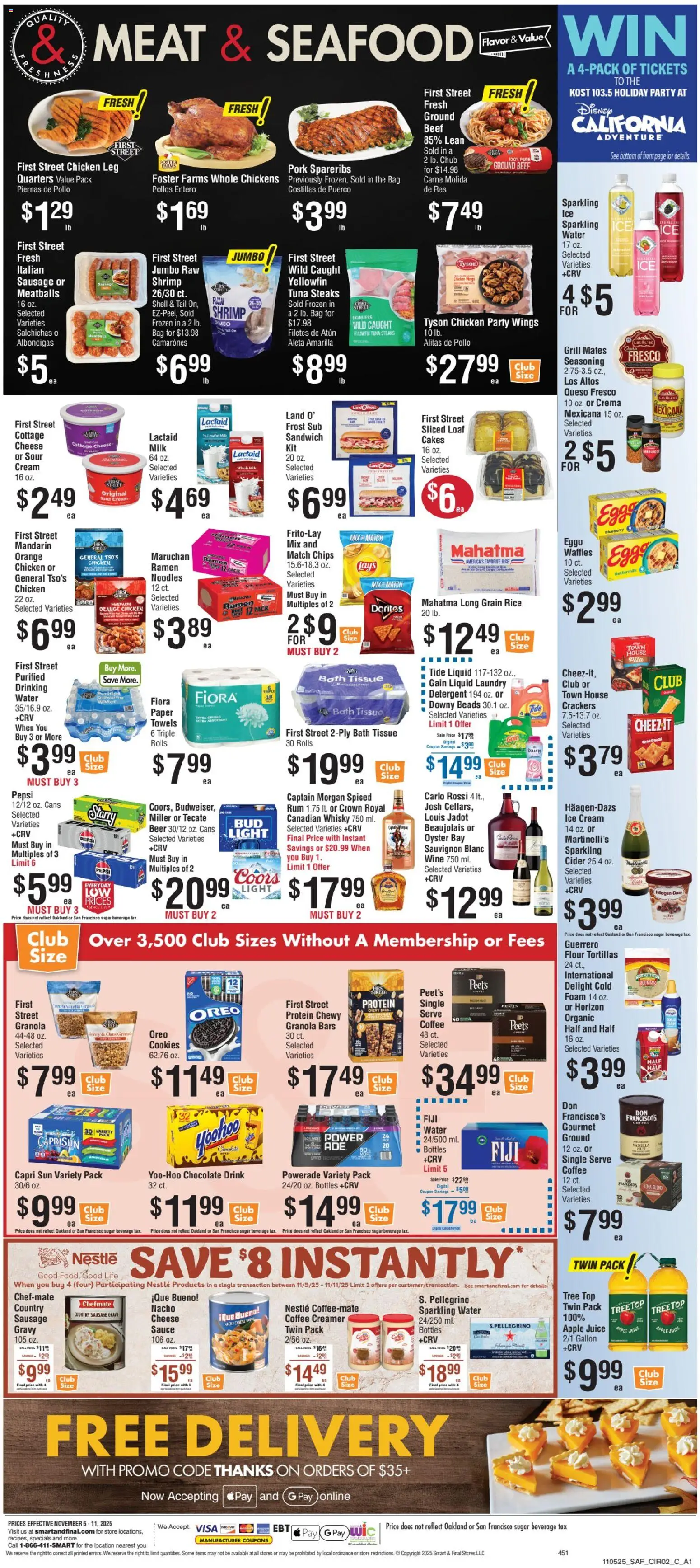 Smart & Final Weekly Ad - valid from 07.11.2025 | Page: 3 | Products: Chocolate, Cream, Seafood, Bag