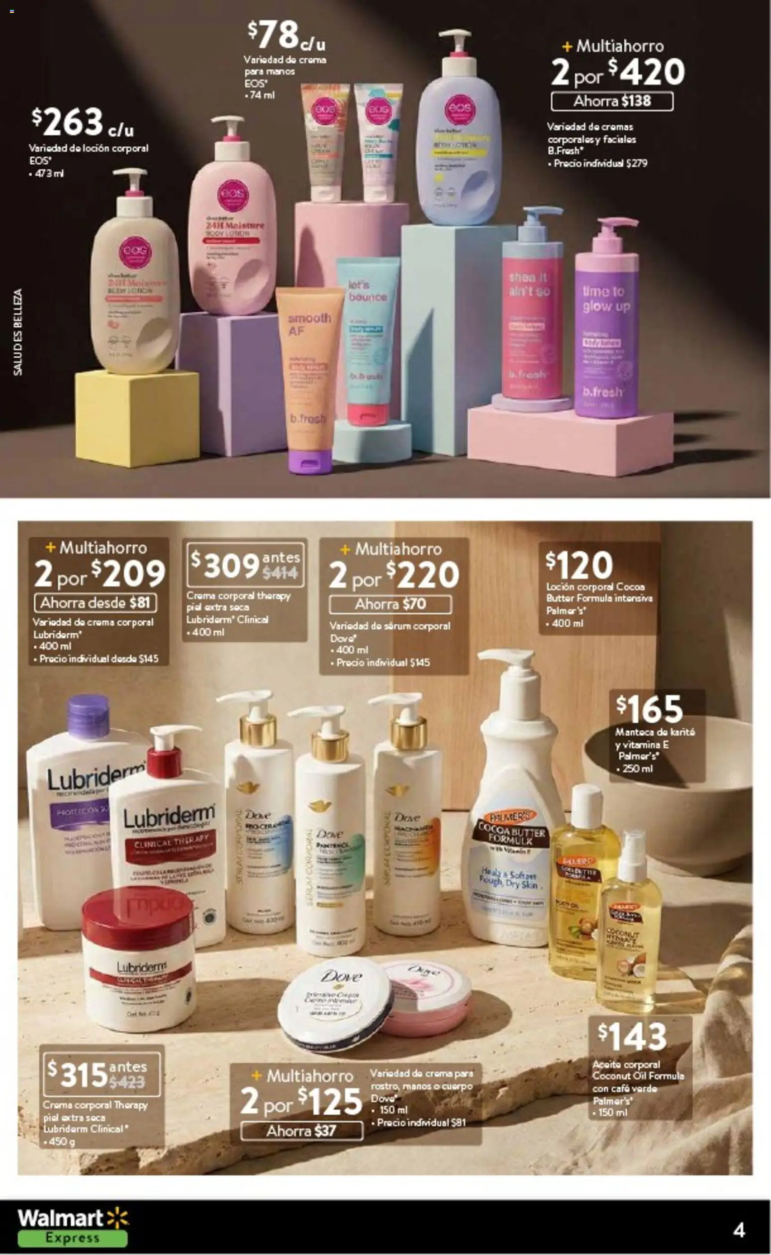 Nuevas ofertas de Walmart Express válidas en toda la República Mexicana desde el 11.02.2026. ¡Encuentra las mejores ofertas en Walmart Express folleto! | Página: 4 | Productos: Crema, Loción, Body, Crema corporal