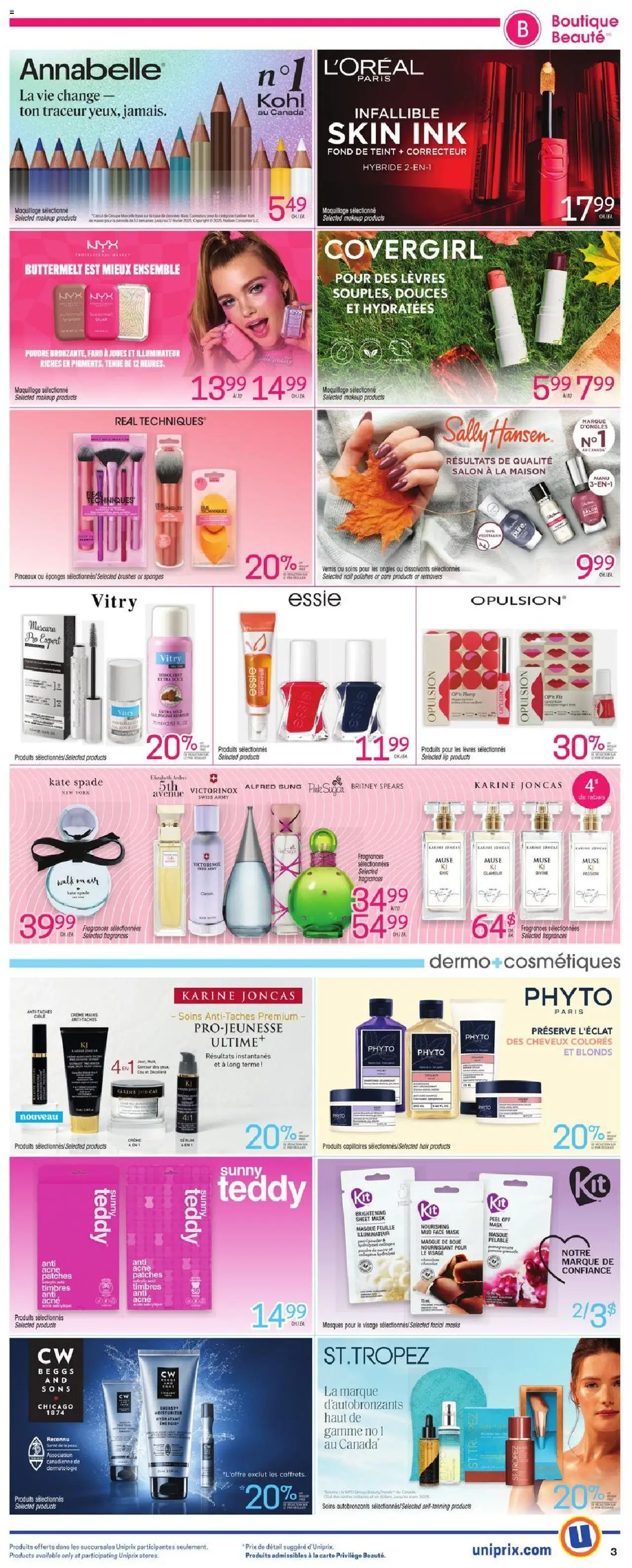 Uniprix flyer valid from 02.10.2025 | Page: 7 | Products: Powder, Mascara, Eyeliner, Mask