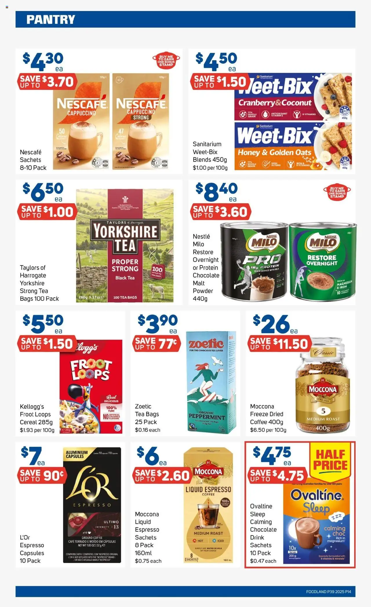 Foodland catalogue - valid from 24.09.2025 | Page: 14 | Products: Milk, Coffee, Oats, Nescafe