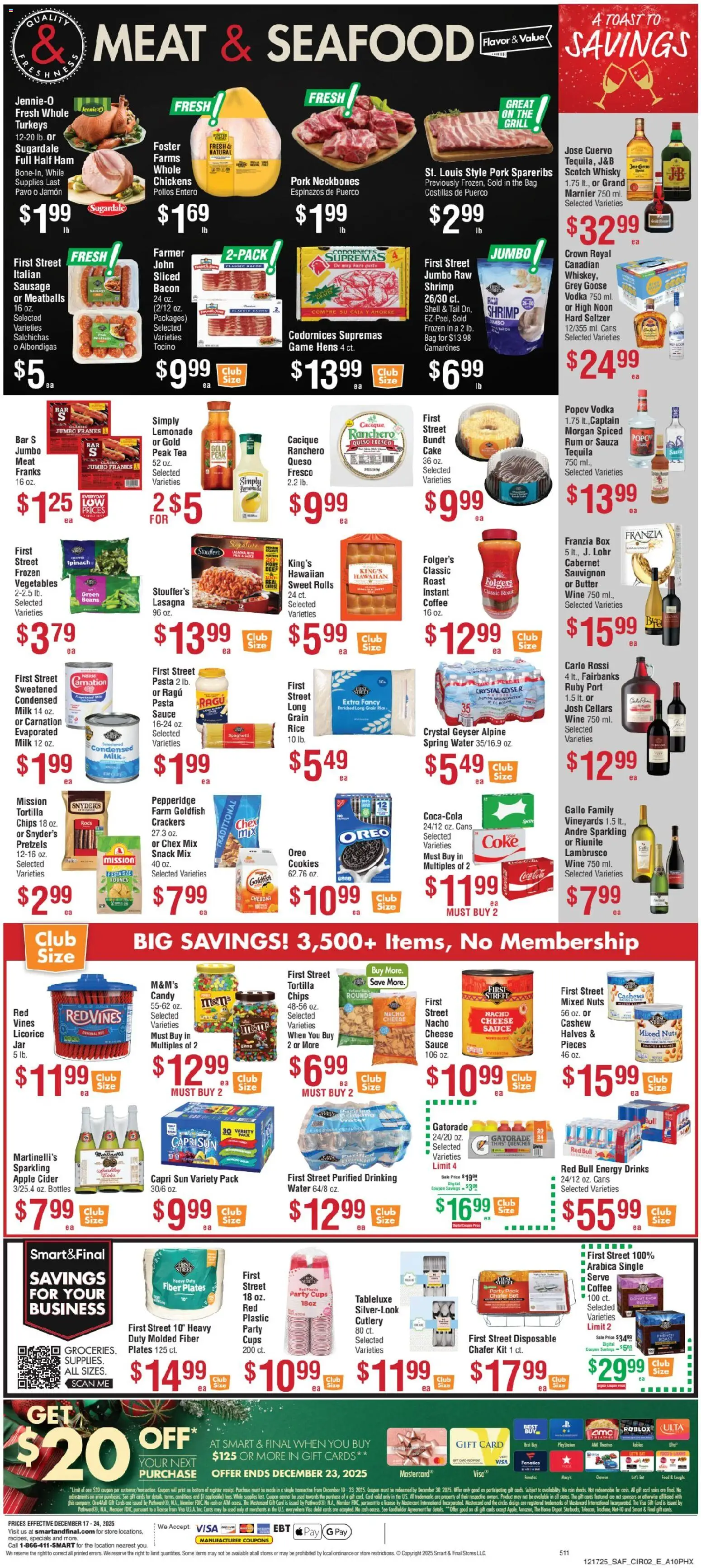 Smart & Final Weekly Ad - valid from 23.12.2025 | Page: 3 | Products: Spinach, Box, Coffee, Wine