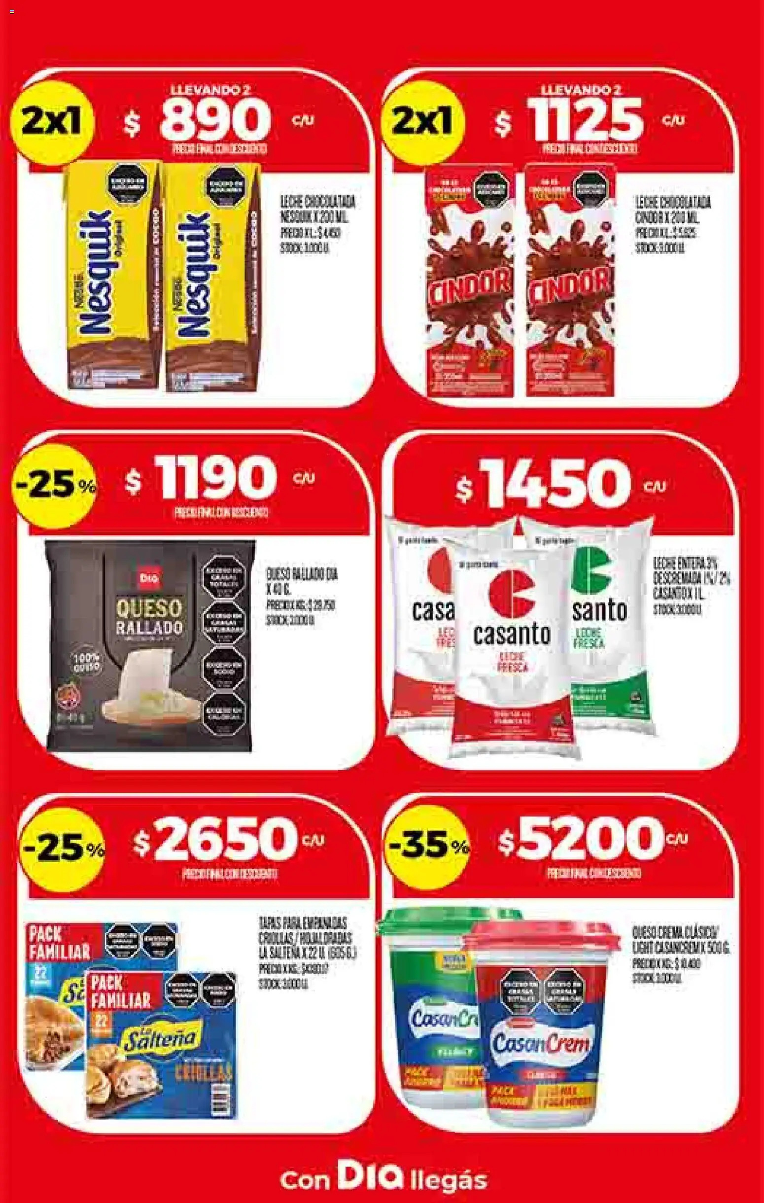 Dia - Ofertas - Salta y Jujuy │ válido desde el 11.02.2026 | Página: 12 | Productos: Leche, Queso, Chocolatada, Crema