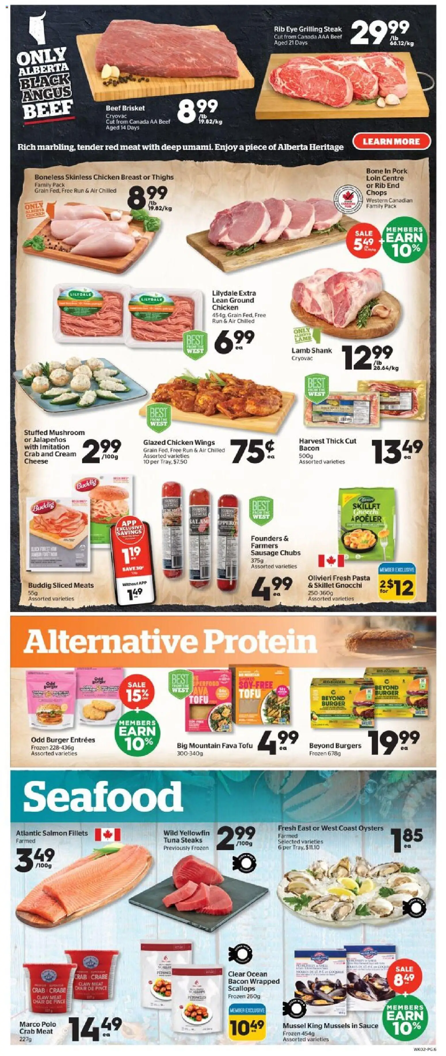 Calgary Co-op flyer valid from 13.11.2025 | Page: 6 | Products: Beef, Pasta, Chair, Cheese