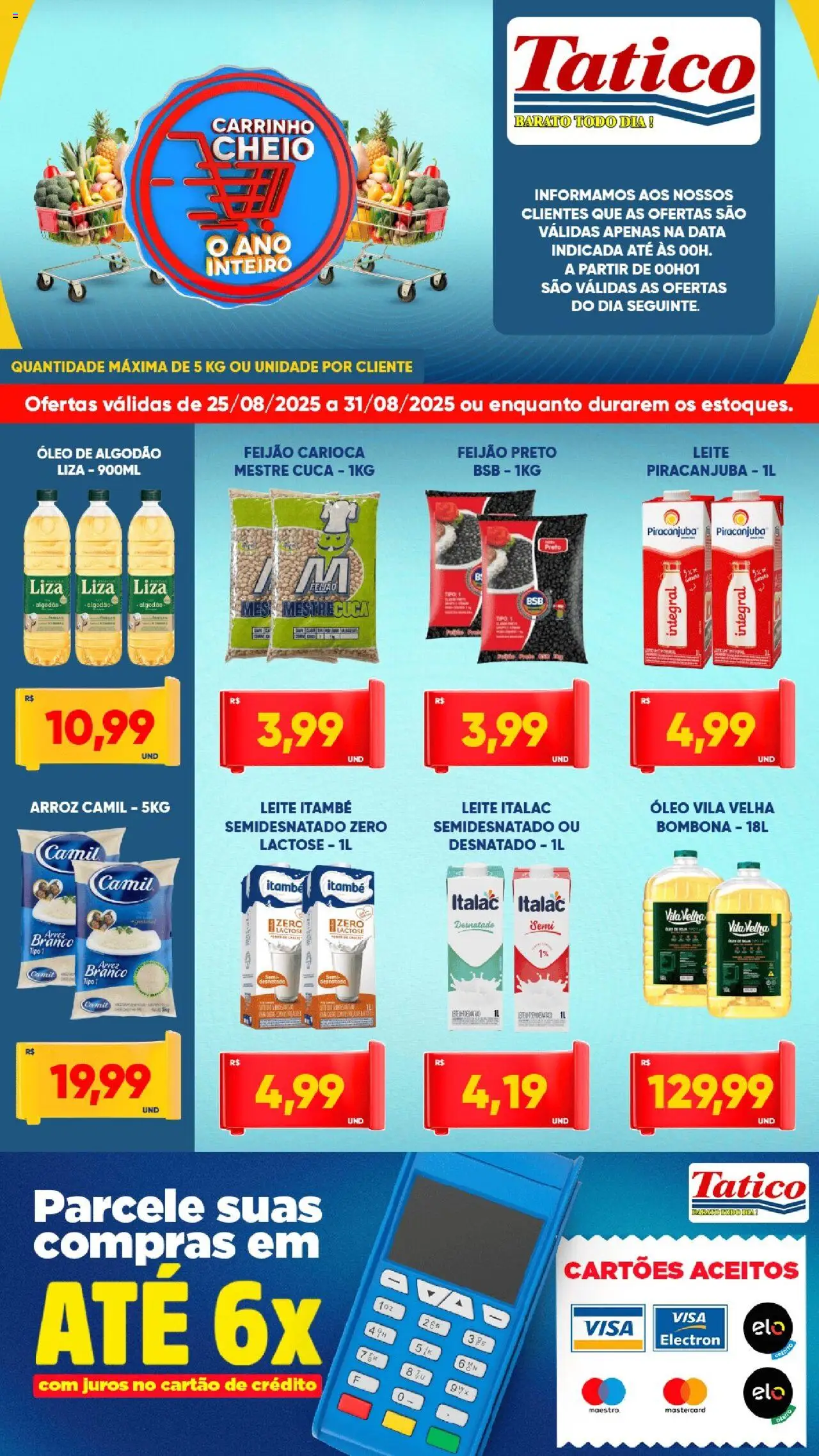 Tatico Folheto - válido de 25.08.2025 | Página: 4 | Produtos: Feijão, Leite, Carrinho, Arroz