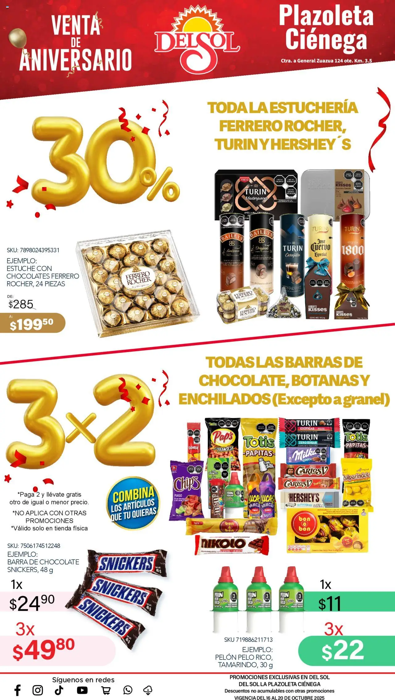 Nuevas ofertas de Del Sol y Woolworth válidas en toda la República Mexicana desde el 16.10.2025. ¡Encuentra las mejores ofertas en Del Sol y Woolworth - Catálogo Aniversario Apertura Del Sol Ciénega! | Página: 19 | Productos: Estuche, Chocolate, Tequila, Barra