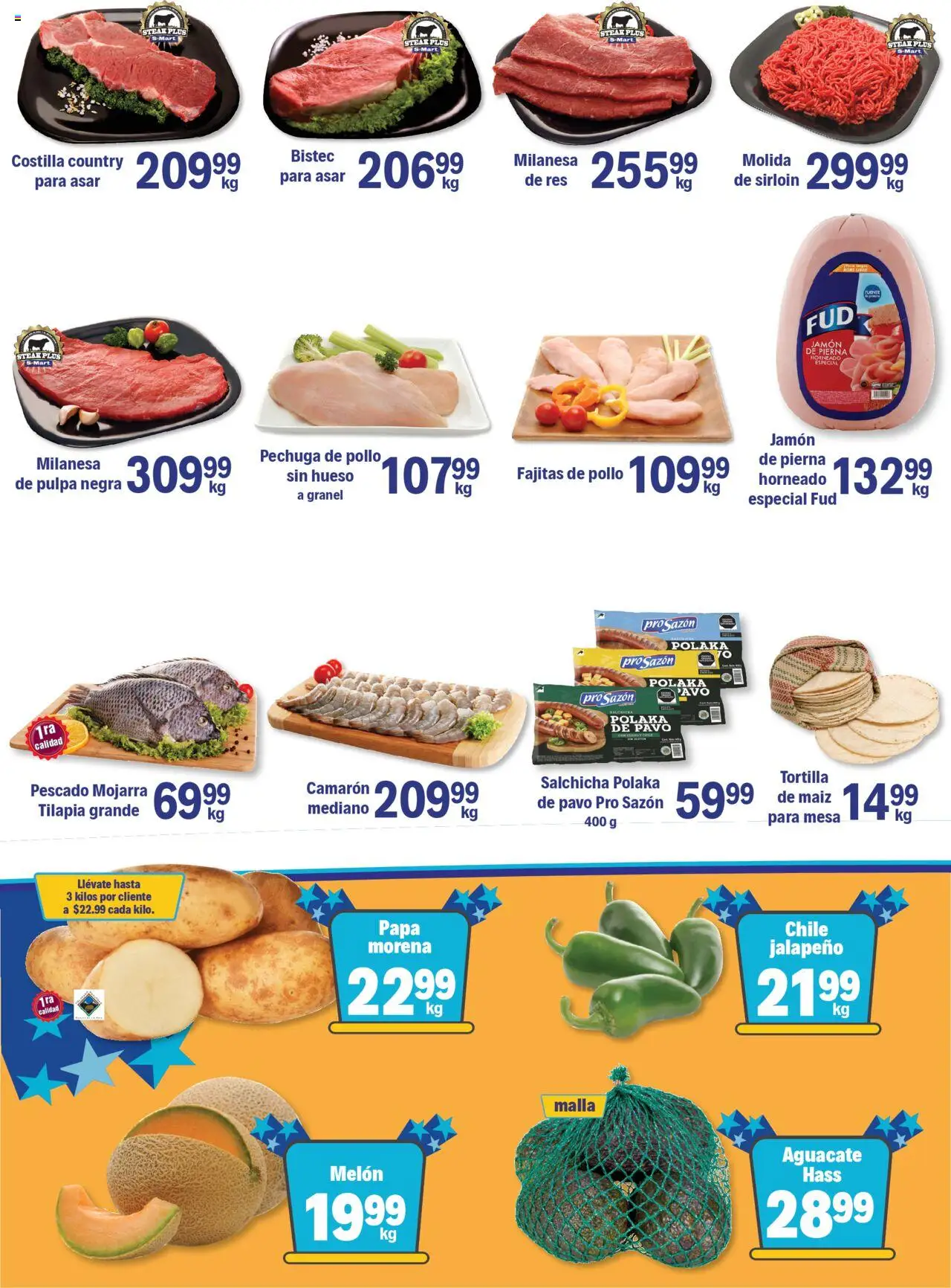 Nuevas ofertas de S-Mart válidas en toda la República Mexicana desde el 26.09.2025. ¡Encuentra las mejores ofertas en S-Mart - Folleto - Nuevo Laredo! | Página: 4 | Productos: Milanesa, Melón, Salchicha, Jamón