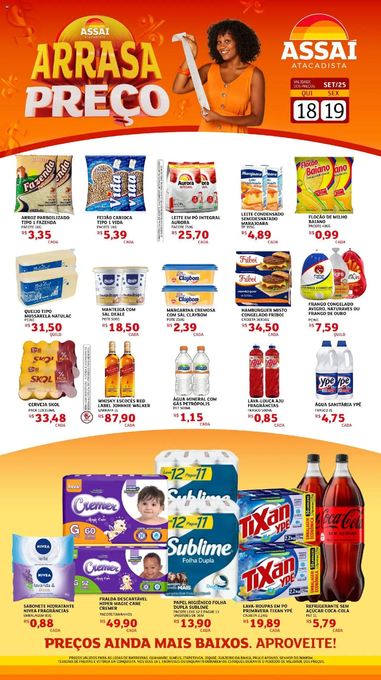 Assaí Atacadista Folheto - válido de 18.09.2025 | Página: 1 | Produtos: Perfume, Leite, Roupas, Água mineral
