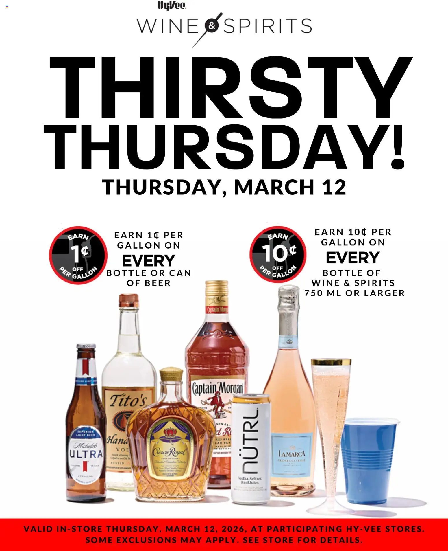 HyVee Thirsty Thursday - valid from 12.03.2026 | Page: 1 | Products: Juice, Wine, Beer