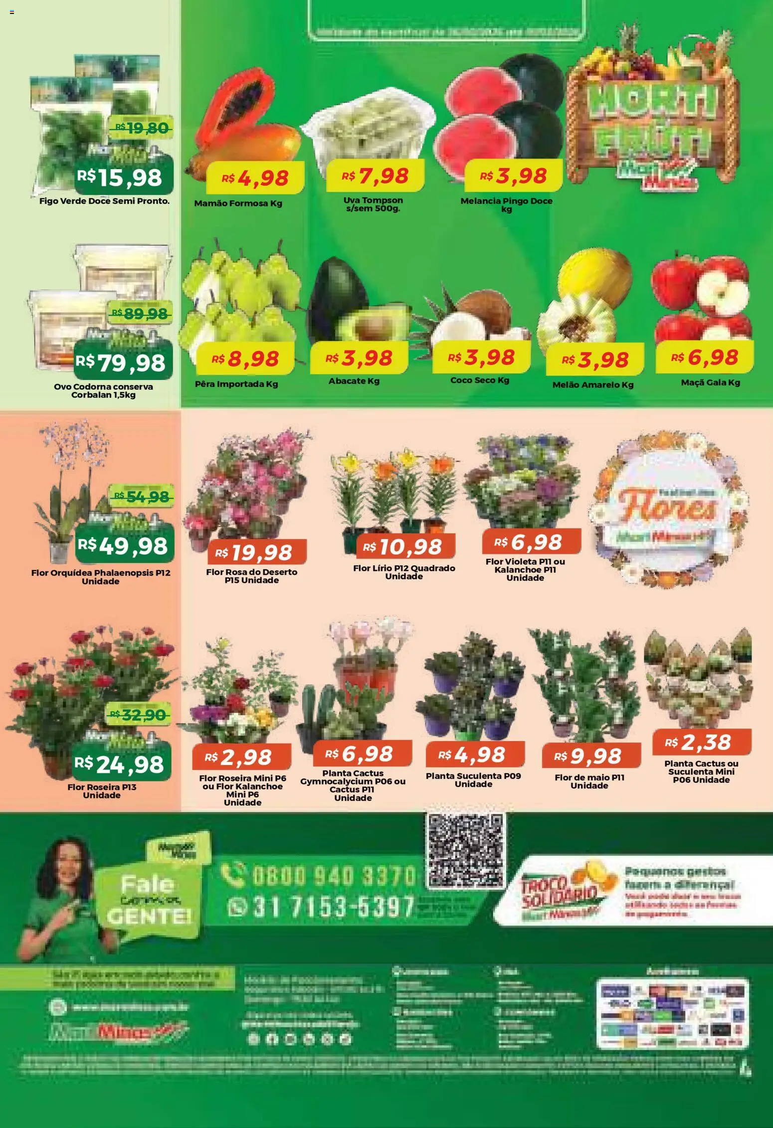 Mart Minas Folheto - válido de 26.02.2026 | Página: 8 | Produtos: Figo, Melancia, Pera, Flores