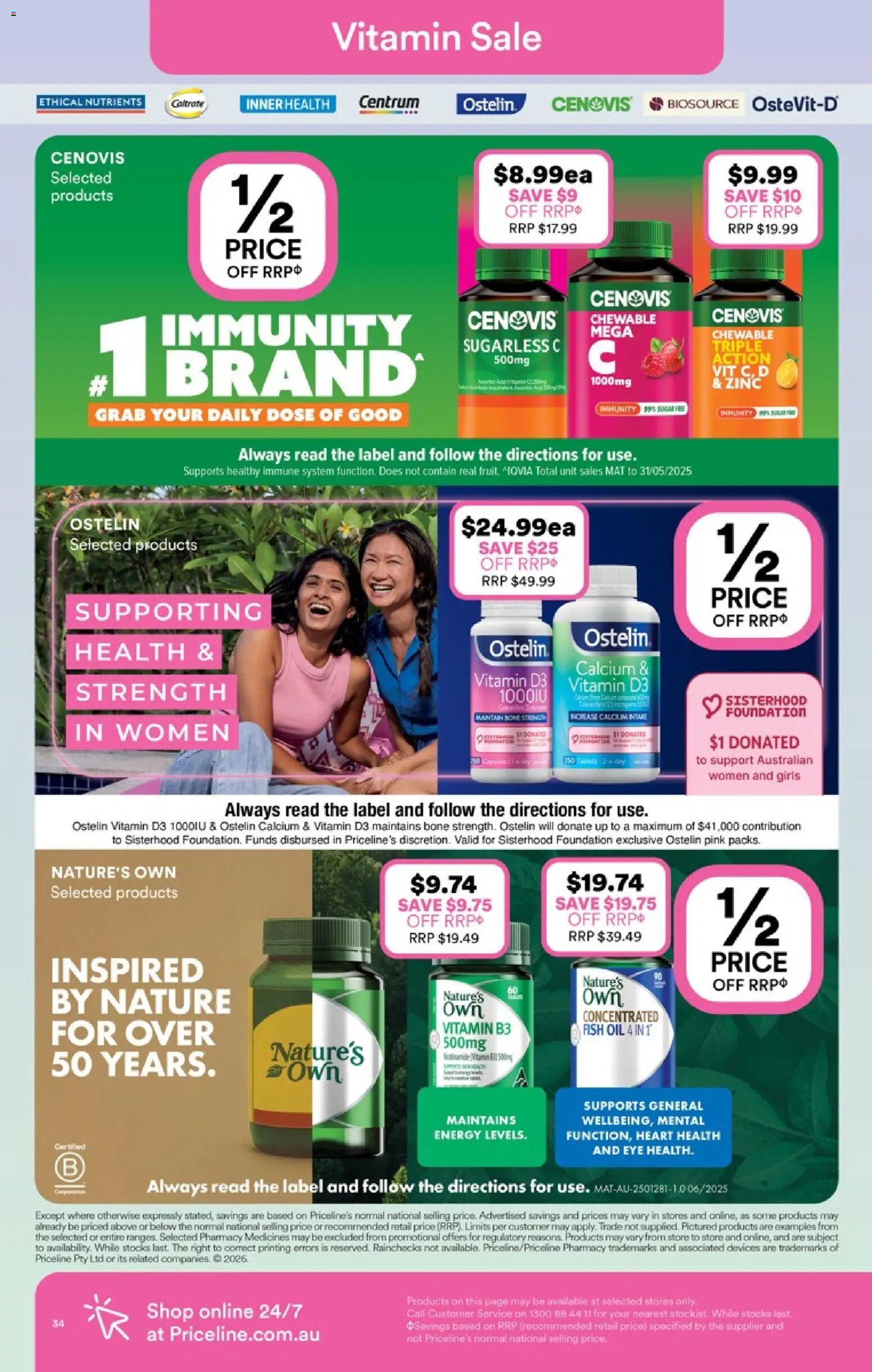 Priceline Pharmacy catalogue - valid from 25.03.2026 | Page: 34 | Products: Fish, Foundation, Fish oil, Vitamin