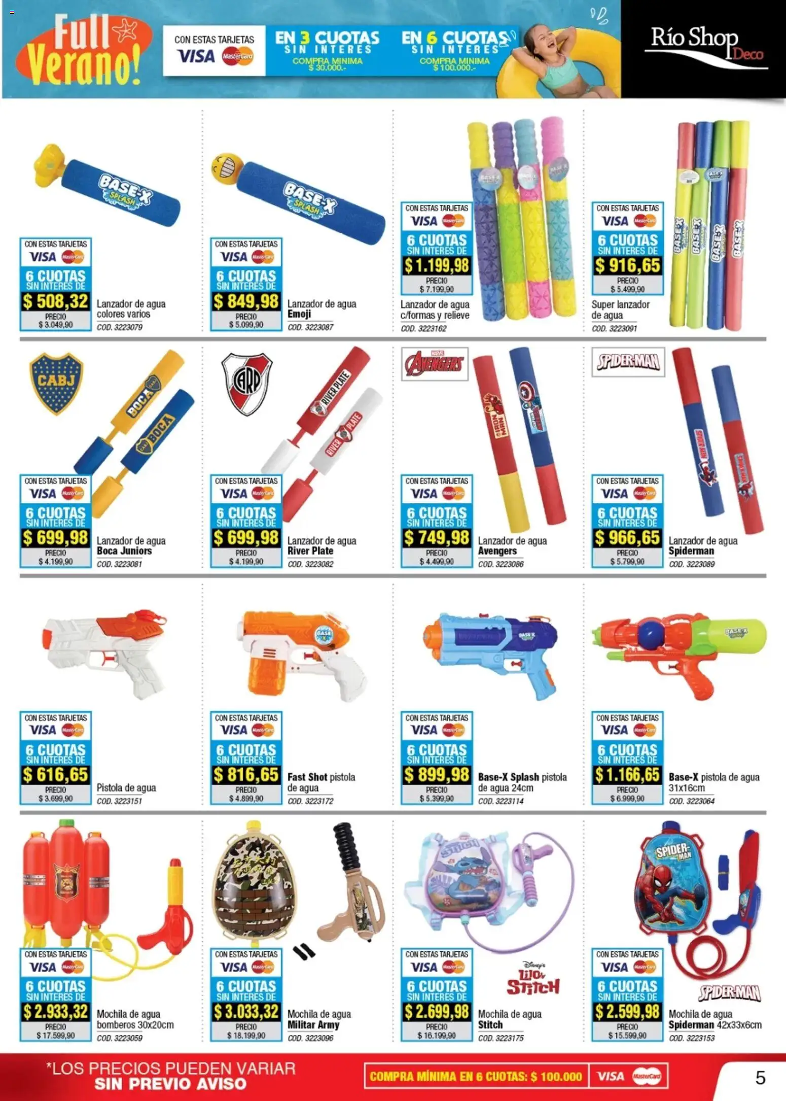 Río Shop Deco catálogo │ válido desde el 01.01.2026 | Página: 5 | Productos: Agua, Mochila