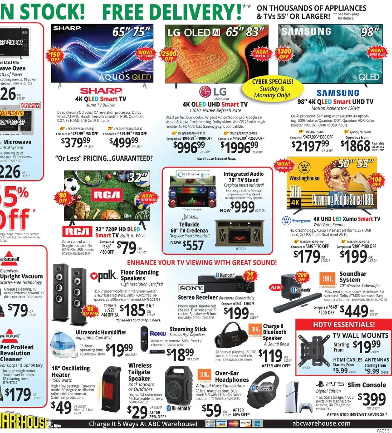 ABC Warehouse Weekly Ad - valid from 30.11.2025 | Page: 3 | Products: Box, Subwoofer, Tv, Usb