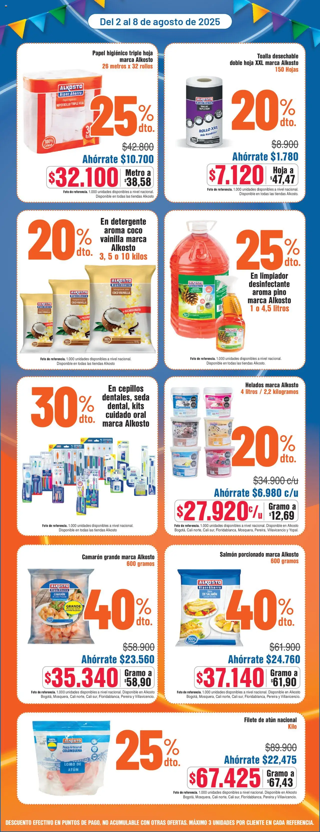Alkosto revista - valida desde el 02.08.2025 | Página: 4 | Productos: Atún, Toalla, Toallas, Coco