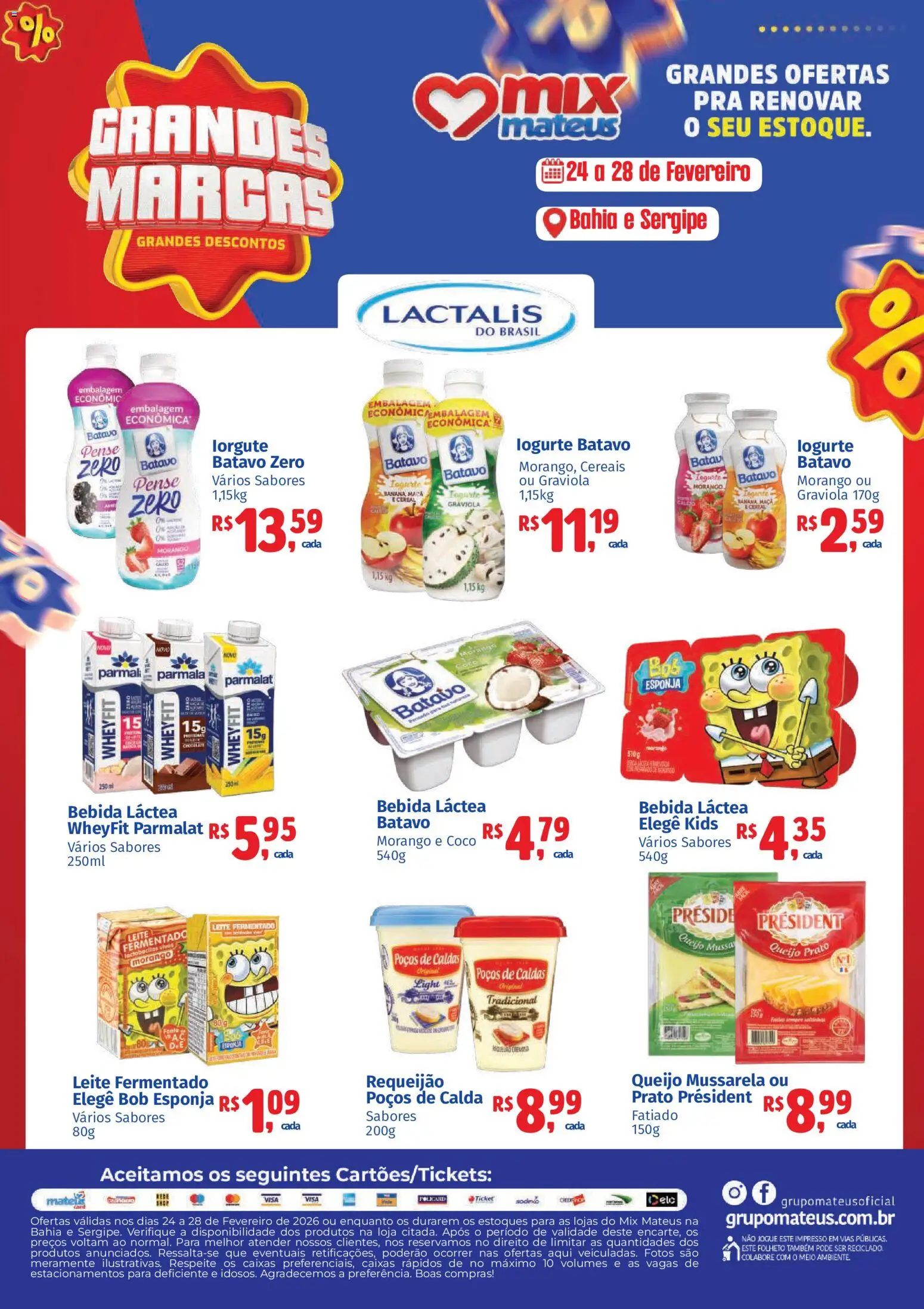 Mateus Folheto - válido de 24.02.2026 | Página: 1 | Produtos: Coco, Bebida, Requeijão, Mussarela