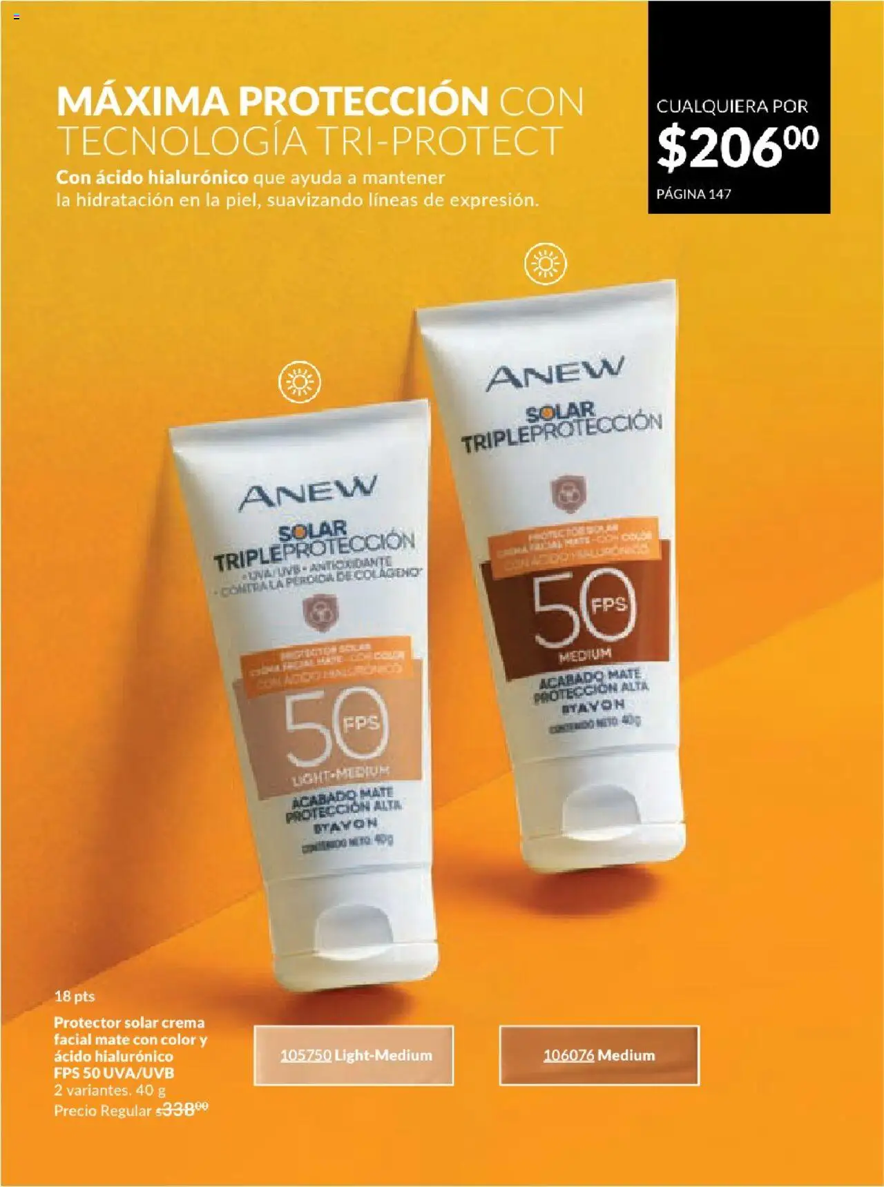 Nuevas ofertas de AVON válidas en toda la República Mexicana desde el 17.03.2025. ¡Encuentra las mejores ofertas en AVON campaña 7 2025! | Página: 147 | Productos: Crema, Mate, Protector solar
