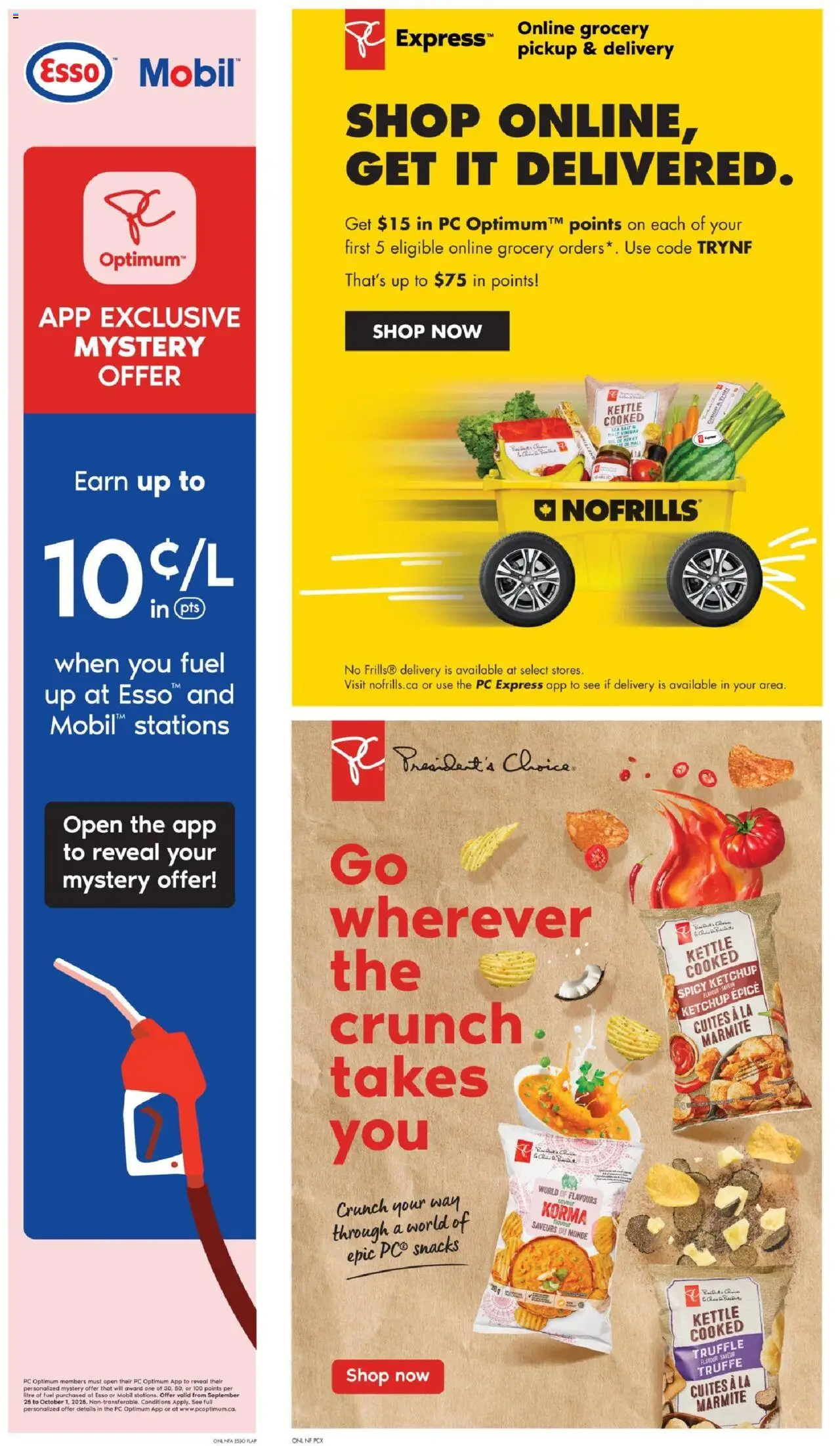 No Frills flyer valid from 25.09.2025 | Page: 13 | Products: Chips, Ketchup, PC, Kettle