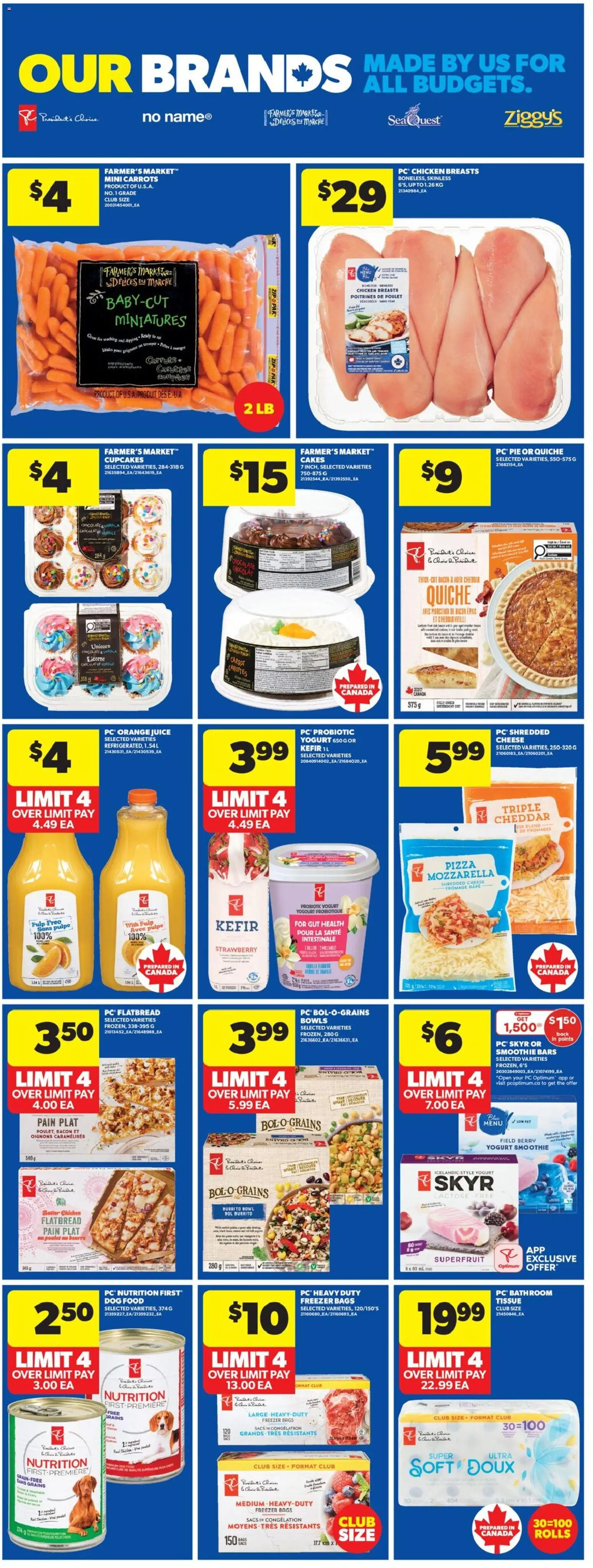 Real Canadian Superstore flyer valid from 15.01.2026 | Page: 17 | Products: Carrot, PC, Yogurt, Juice