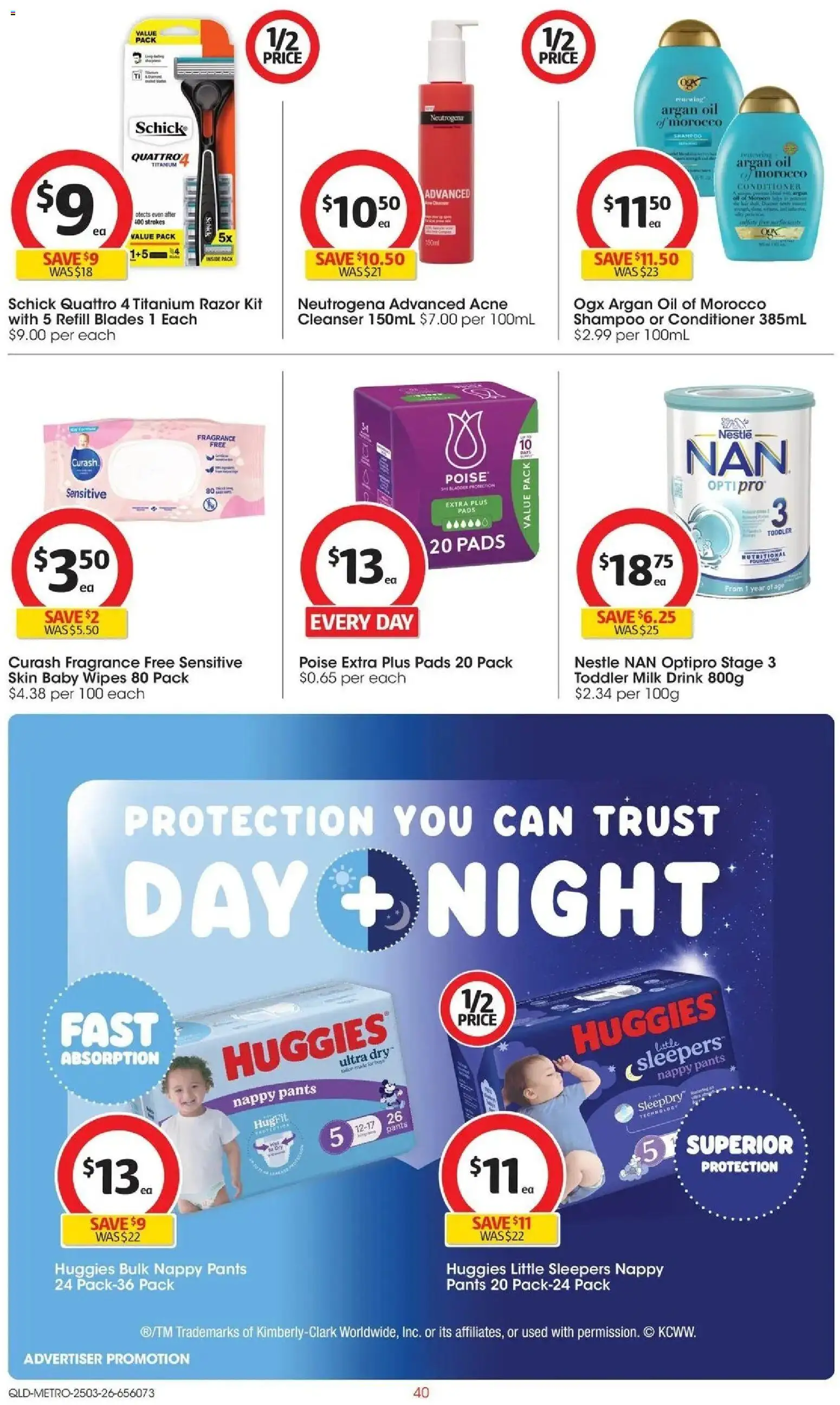 Coles catalogue - valid from 24.03.2026 | Page: 40 | Products: Fragrance, Oil, Razor, Argan oil