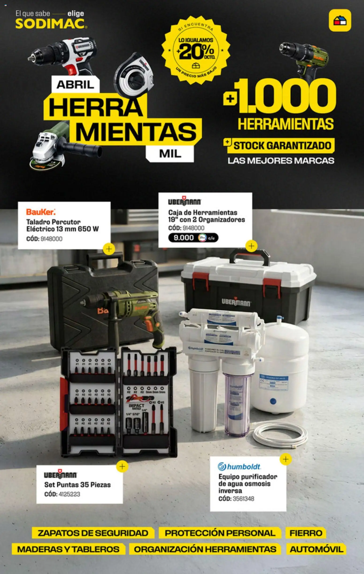 Sodimac ofertas  │ válido desde el 04.04.2026 | Página: 1 | Productos: Agua, Purificador, Caja, Caja de herramientas