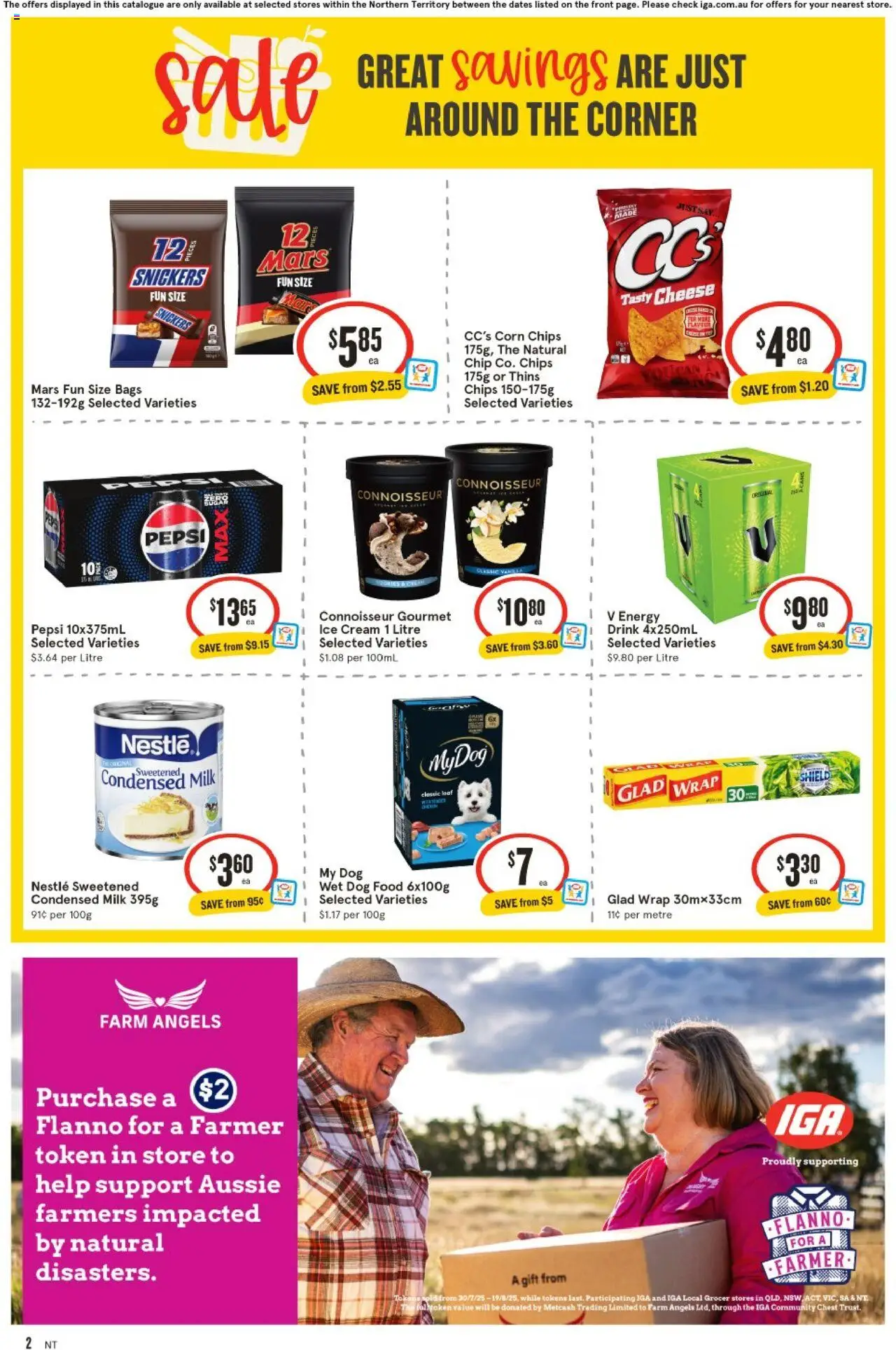 IGA catalogue - valid from 06.08.2025 | Page: 2 | Products: Milk, Pepsi, Dog food, Ice cream