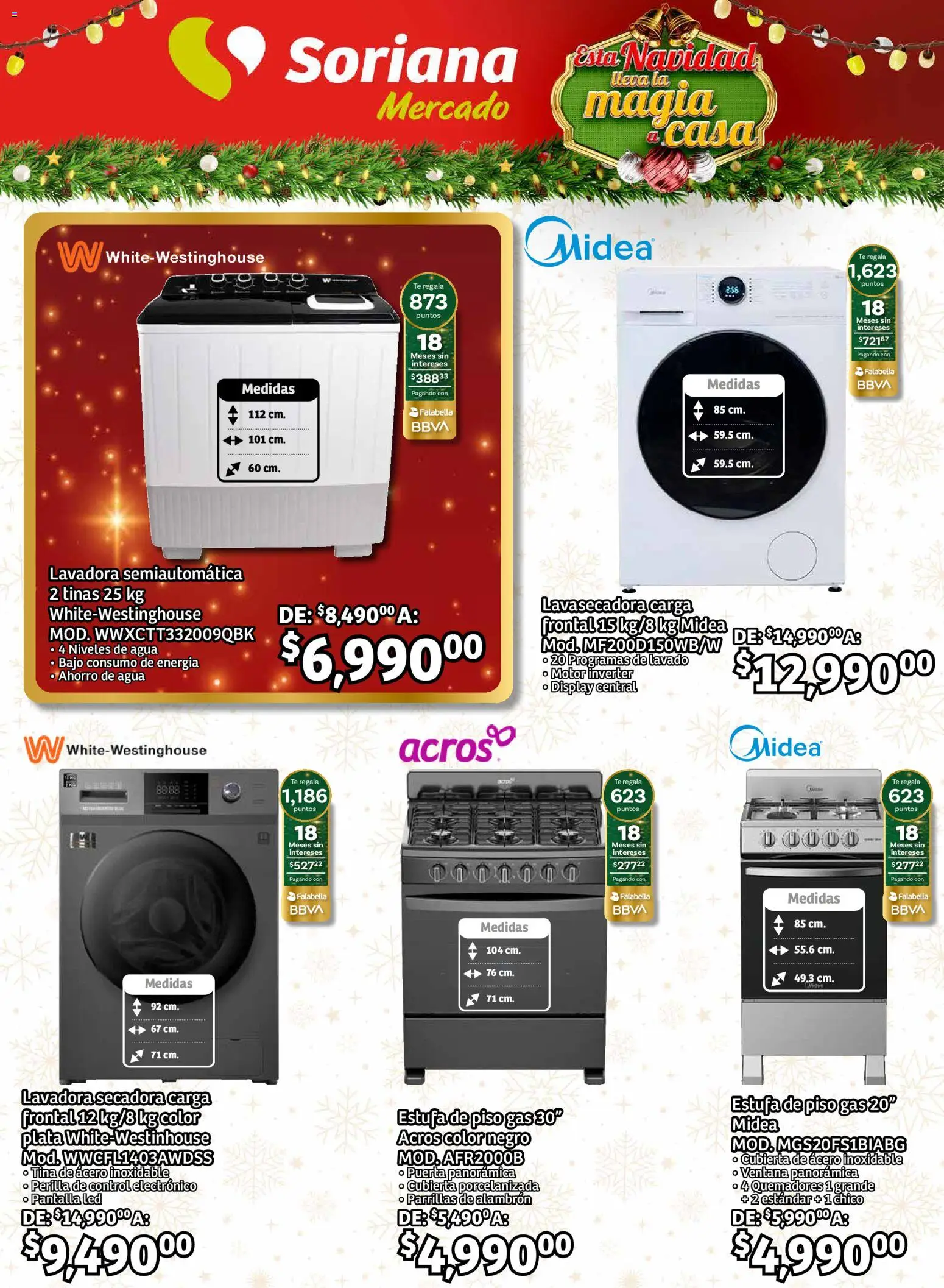 Nuevas ofertas de Soriana válidas en toda la República Mexicana desde el 11.12.2025. ¡Encuentra las mejores ofertas en Soriana - Pesito Valedor Mercado: Nay, Sin, Son! | Página: 33 | Productos: Secadora, Agua, Lavadora, Té