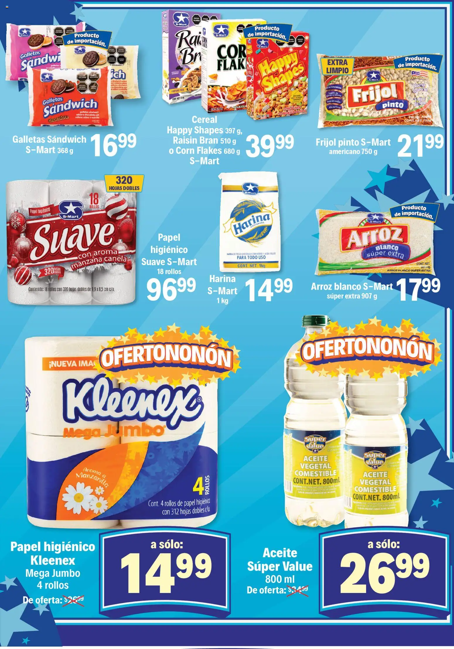 Nuevas ofertas de S-Mart válidas en toda la República Mexicana desde el 07.11.2025. ¡Encuentra las mejores ofertas en S-Mart folleto Nuevo Laredo! | Página: 3 | Productos: Harina, Aceite, Galletas, Papel higiénico