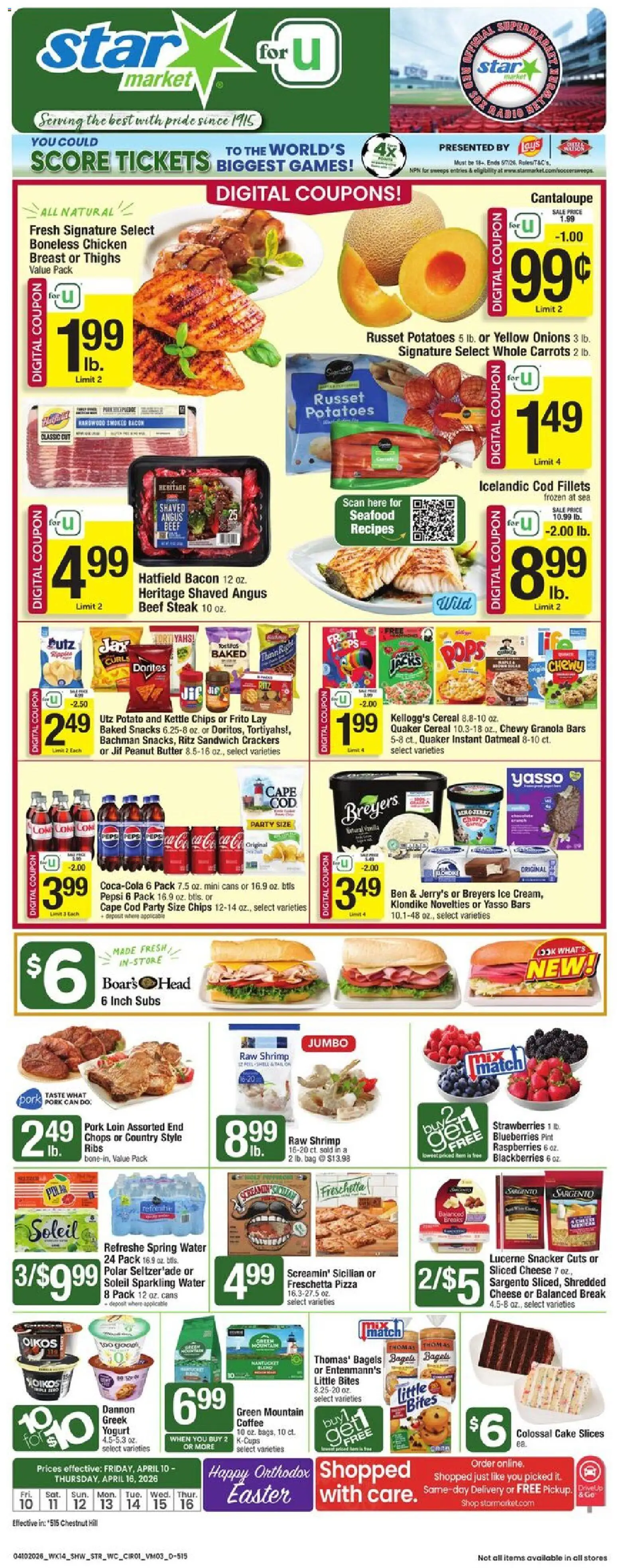 Star Market Weekly Ad - valid from 10.04.2026 | Page: 1 | Products: Yogurt, Coffee, Strawberries, Potatoes