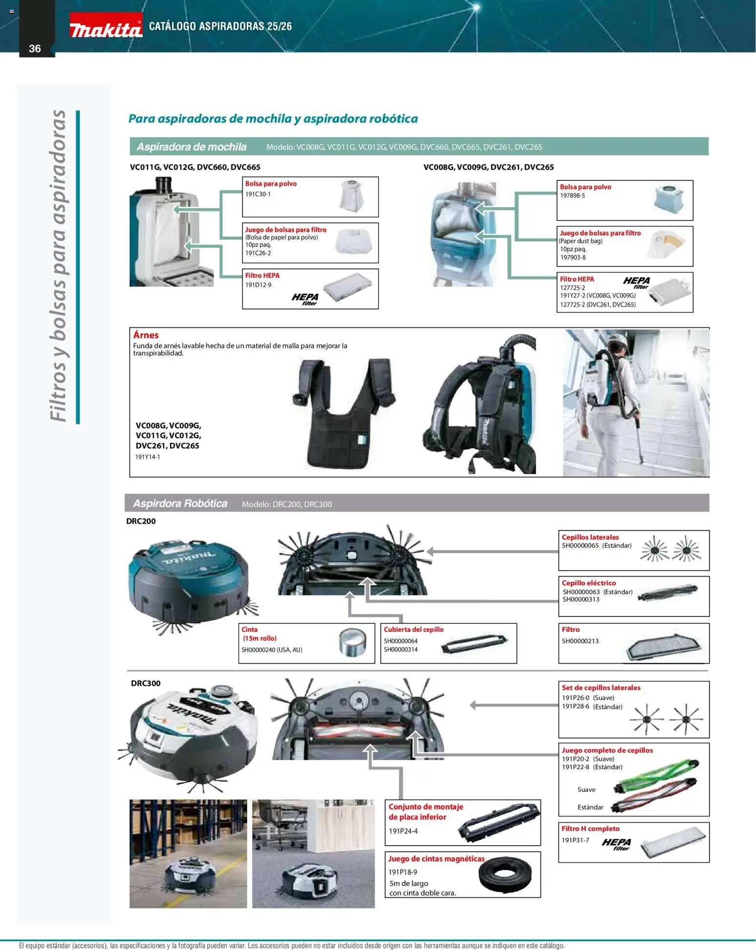 Nuevas ofertas de Makita válidas en toda la República Mexicana desde el 01.12.2025. ¡Encuentra las mejores ofertas en Makita catálogo Aspiradoras! | Página: 36 | Productos: Bolsa, Aspiradora, Malla, Polvo