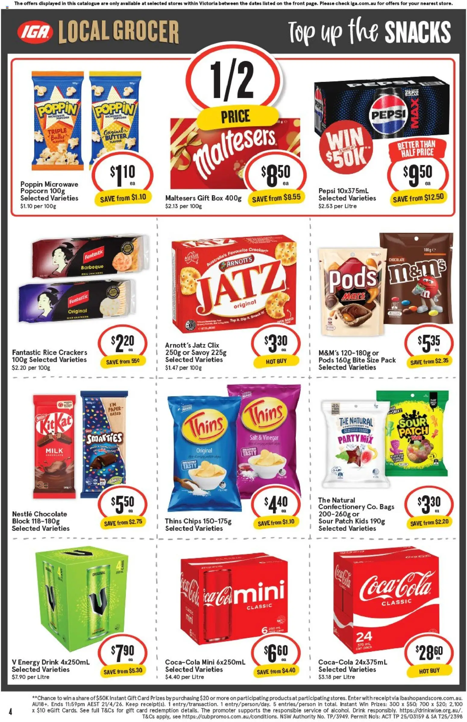 IGA catalogue - valid from 15.04.2026 | Page: 4 | Products: Box, Butter, Pepsi, Chips