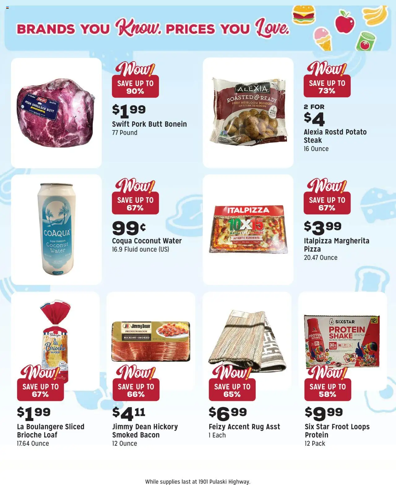 Grocery Outlet Weekly - MD - valid from 13.08.2025 | Page: 8 | Products: Pizza, Pork, Potatoes, Water