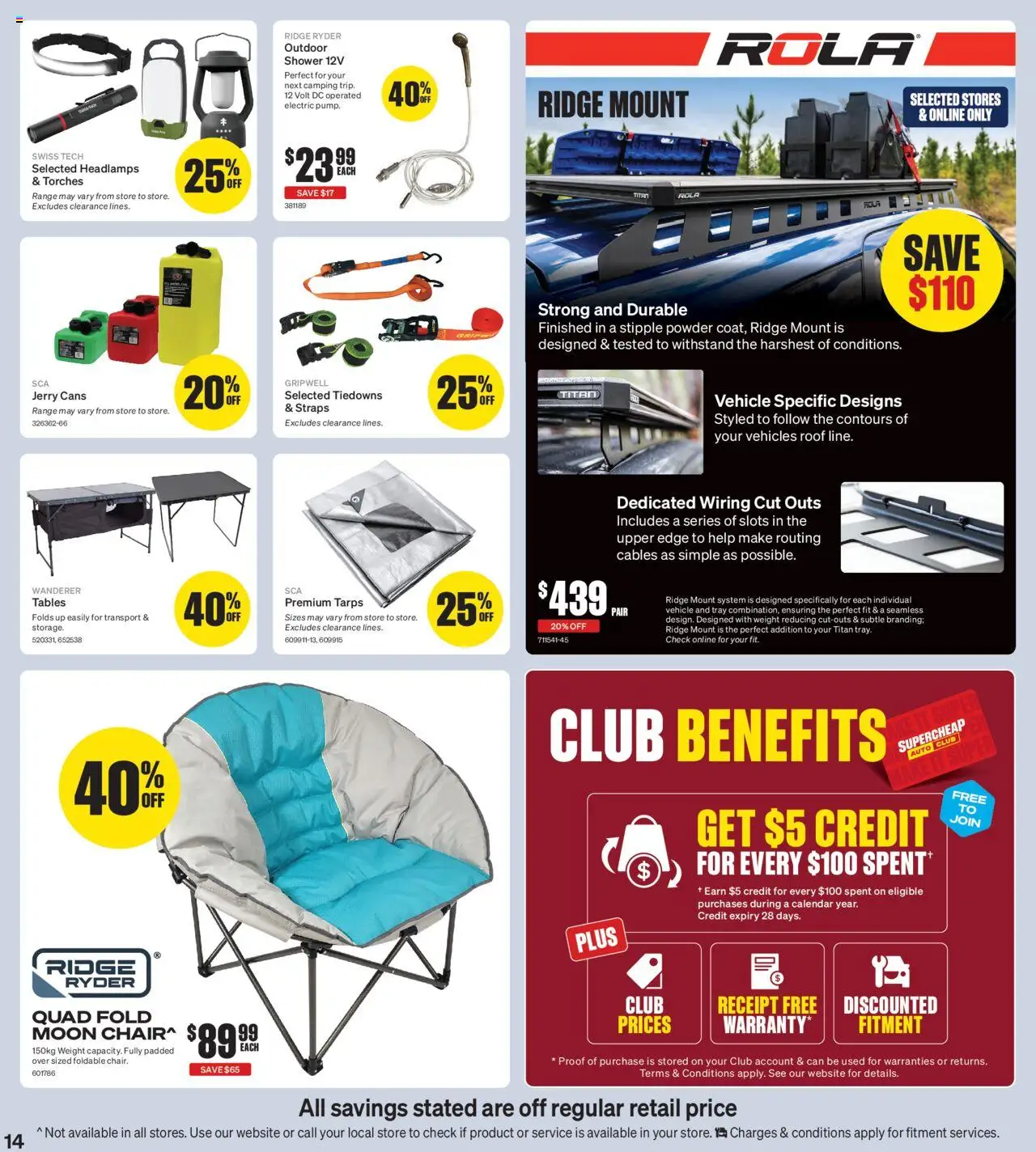 Supercheap Auto catalogue - valid from 15.10.2025 | Page: 14 | Products: Chair, Shower, Powder, Weight