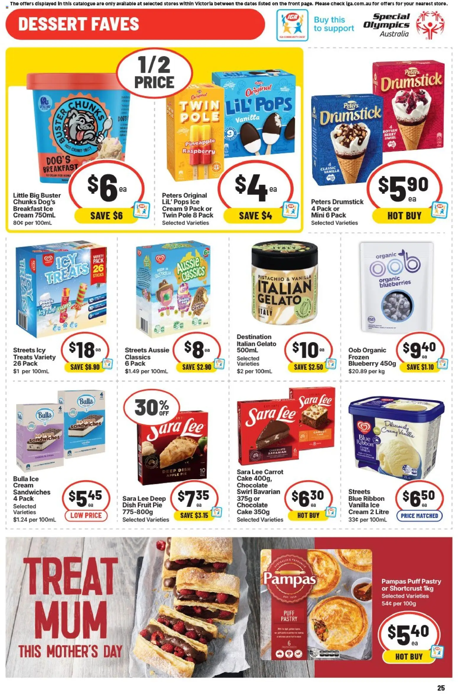 IGA catalogue - valid from 29.04.2026 | Page: 25 | Products: Chocolate, Cream, Ice cream, Blueberries