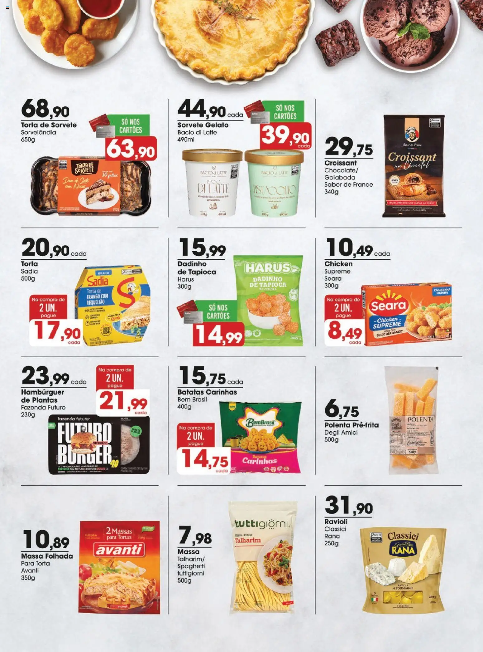 Zaffari Folheto - válido de 24.03.2026 | Página: 13 | Produtos: Talharim, Hambúrguer, Sorvete, Frango