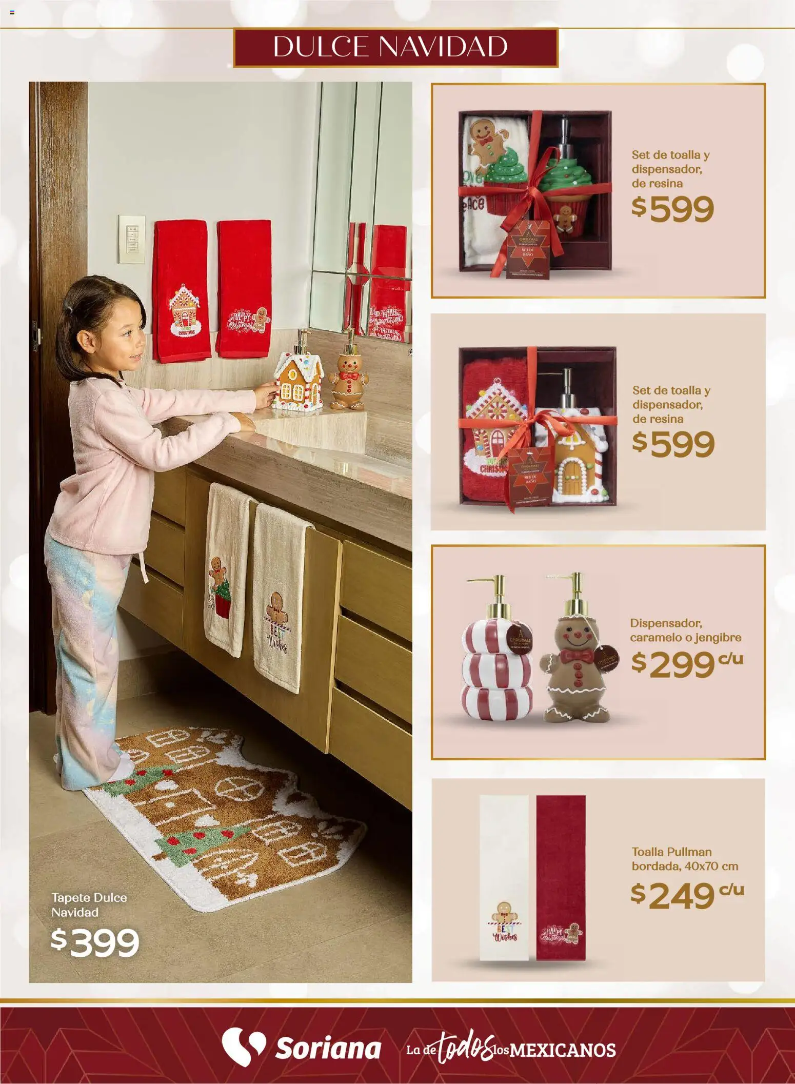 Nuevas ofertas de Soriana válidas en toda la República Mexicana desde el 25.09.2025. ¡Encuentra las mejores ofertas en Soriana - Decoración Navideña Súper Nacional! | Página: 8 | Productos: Toalla, Tapete