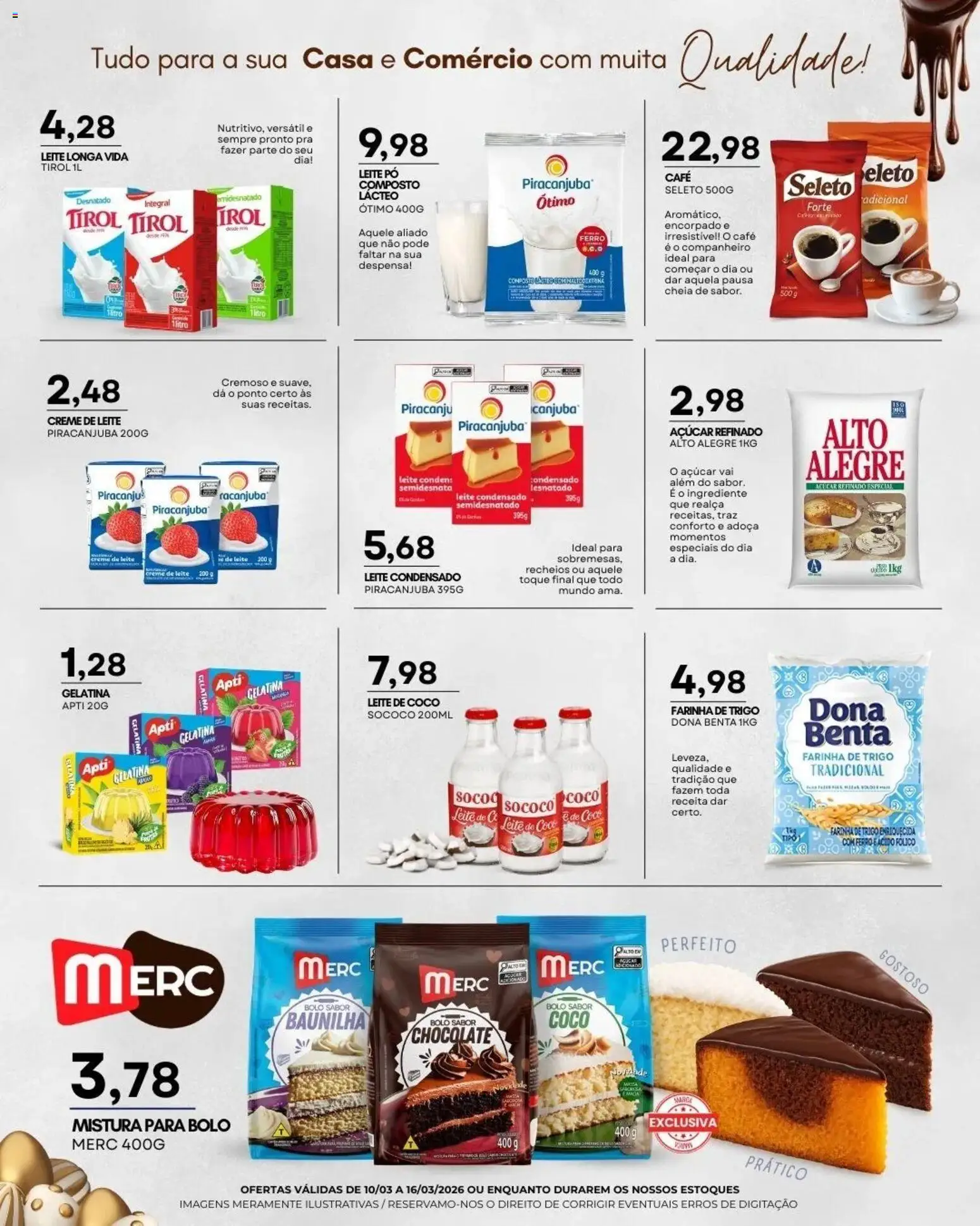 Mercadão Atacadista Folheto - válido de 10.03.2026 | Página: 8 | Produtos: Pó, Farinha de trigo, Creme, Gelatina