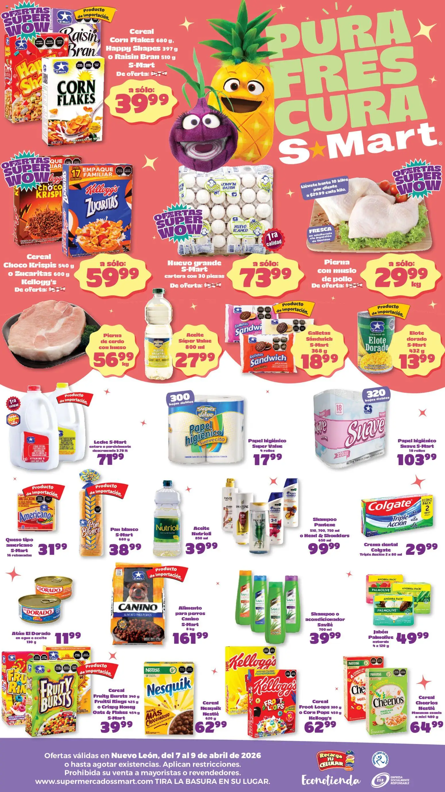 Nuevas ofertas de S-Mart válidas en toda la República Mexicana desde el 07.04.2026. ¡Encuentra las mejores ofertas en S-Mart folleto Monterrey! | Página: 2 | Productos: Crema, Queso, Papel higiénico, Acondicionador