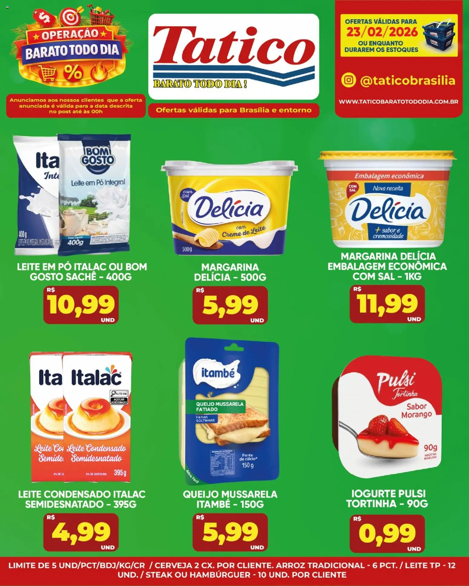 Tatico Folheto - válido de 23.02.2026 | Página: 6 | Produtos: Cerveja, Creme de leite, Leite condensado, Margarina