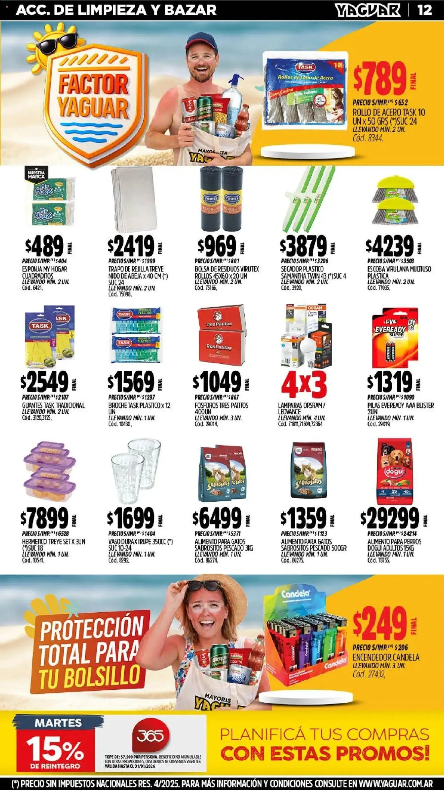 Yaguar - Oferta Semanal Santa Fé │ válido desde el 26.01.2026 | Página: 12 | Productos: Lona, Encendedor, Cocina, Esponja