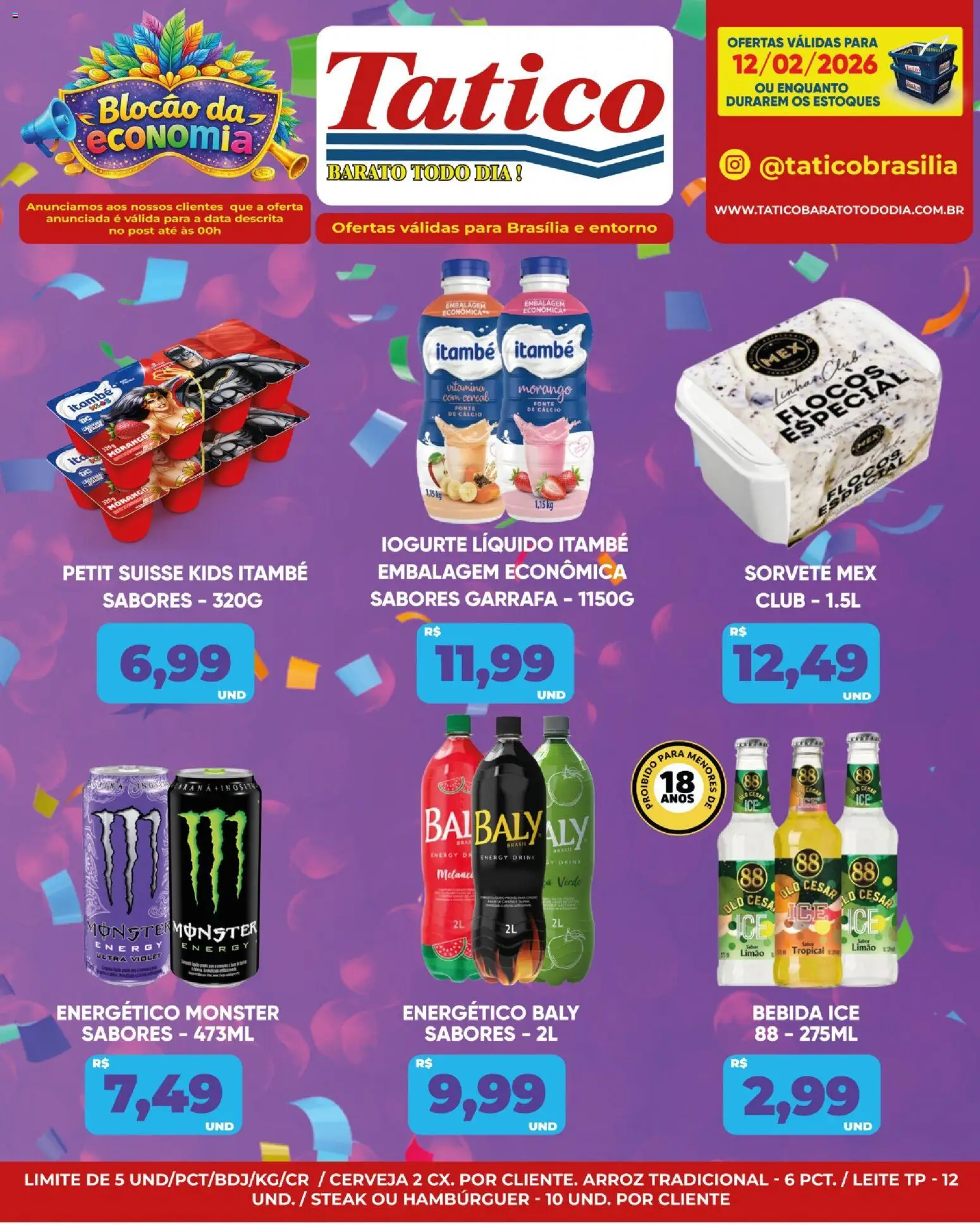 Tatico Folheto - válido de 12.02.2026 | Página: 8 | Produtos: Energético, Cerveja, Cálcio, Bebida