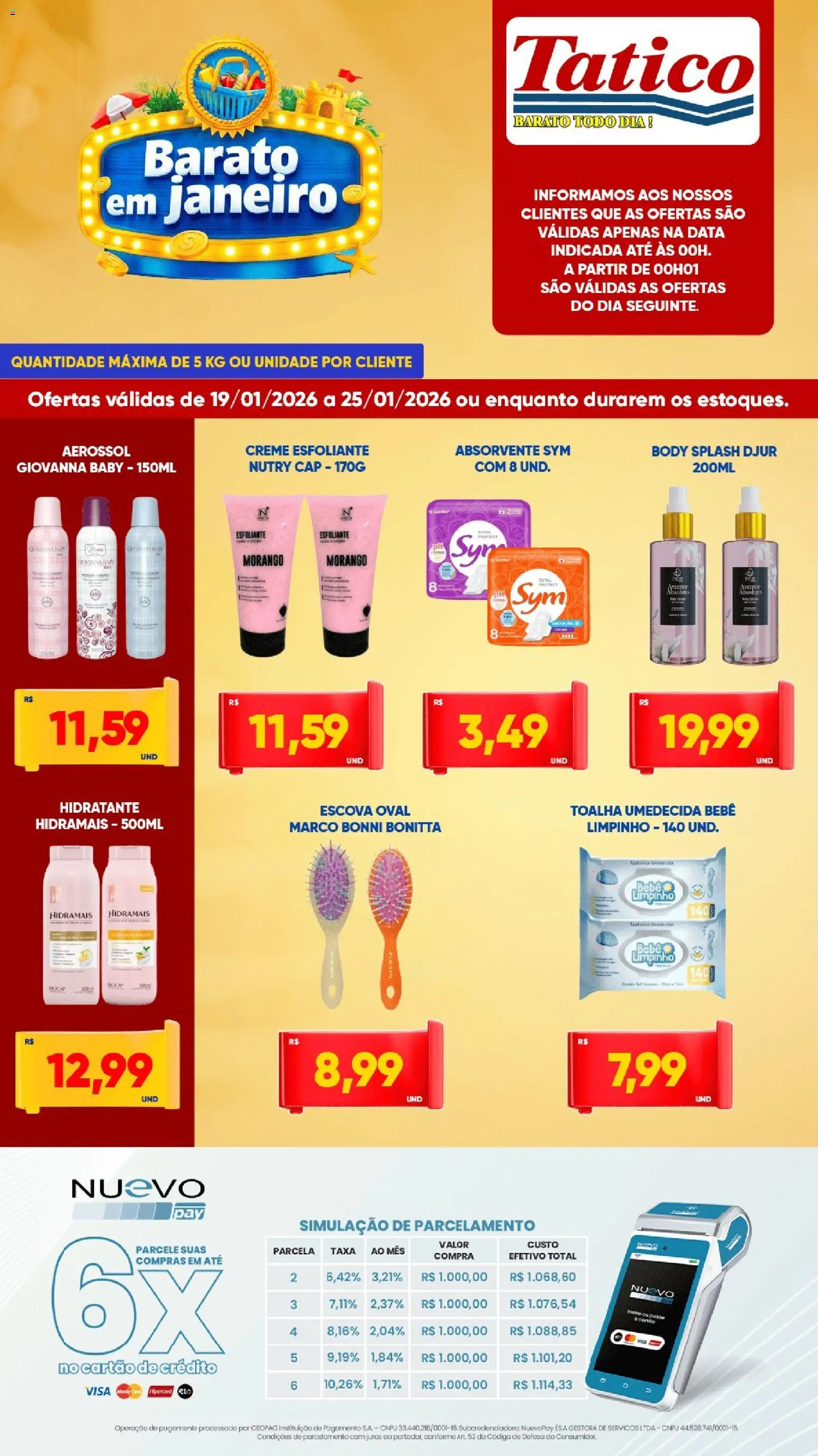 Tatico Folheto - válido de 19.01.2026 | Página: 4 | Produtos: Escova, Creme, Absorvente, Toalha umedecida