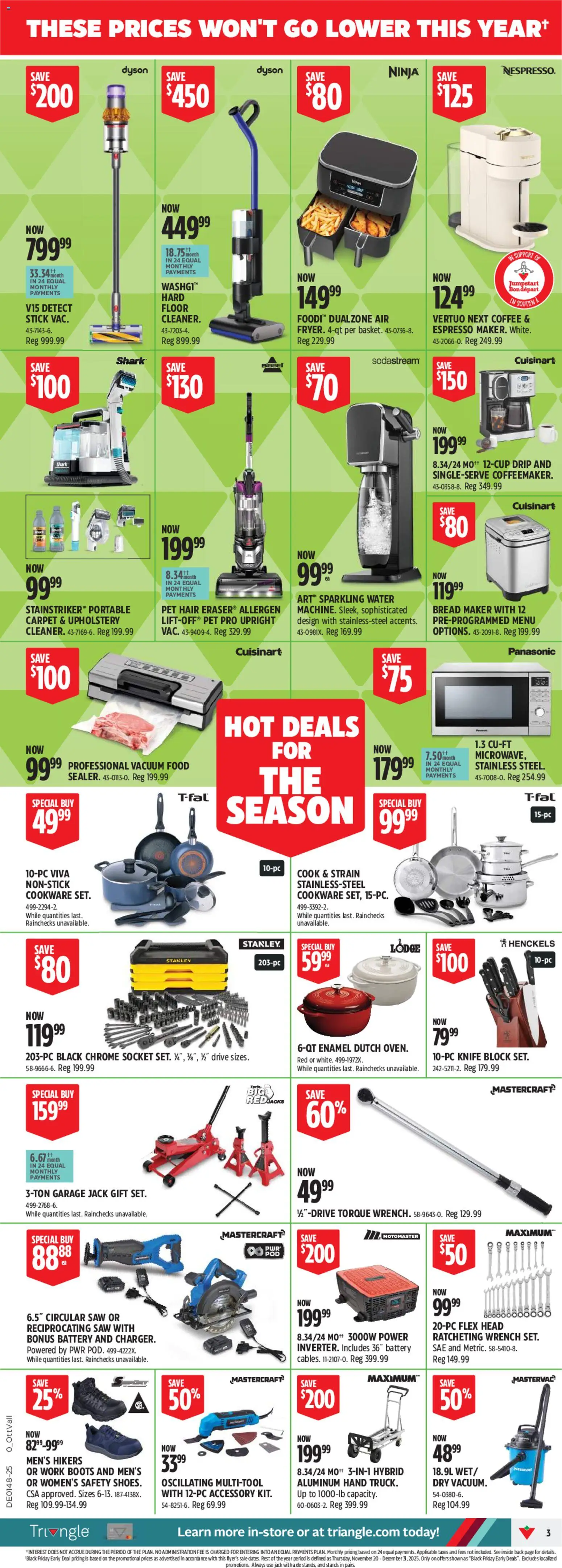 Canadian Tire flyer valid from 20.11.2025 | Page: 3 | Products: Boots, Battery, Bread, Coffee