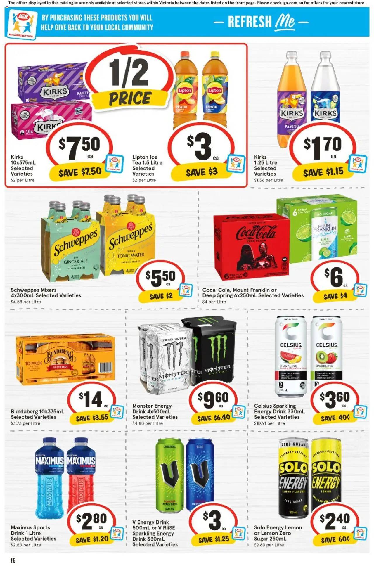 IGA catalogue - valid from 06.08.2025 | Page: 13 | Products: Beer, Tea, Lemon, Peach