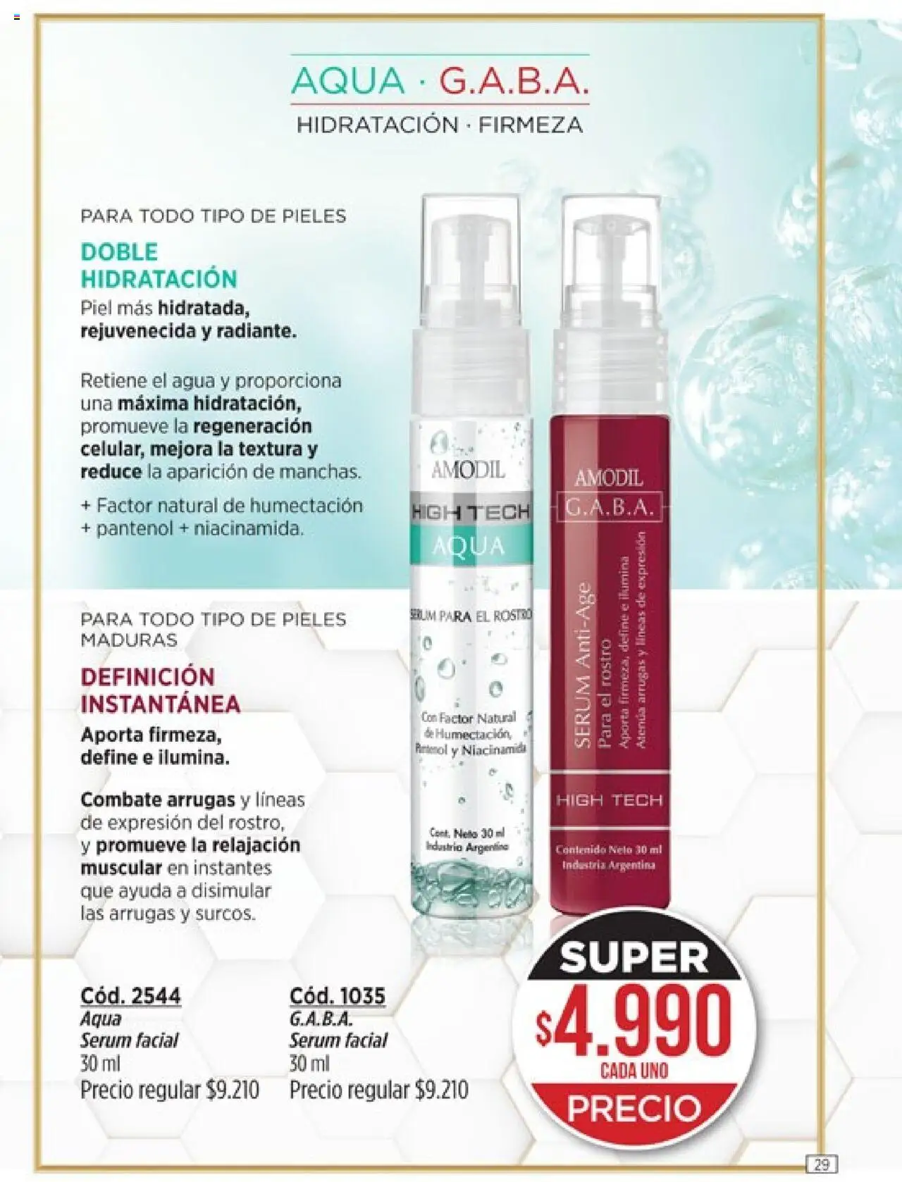 Catálogo Amodil Campaña 14 │ válido desde el 19.08.2025 | Página: 29 | Productos: Serum, Agua