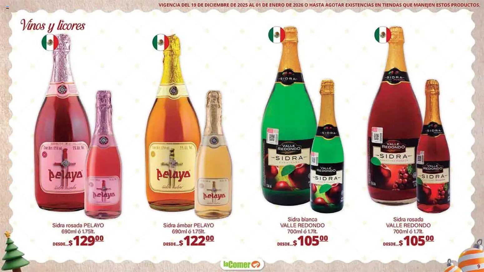 Nuevas ofertas de La Comer válidas en toda la República Mexicana desde el 19.12.2025. ¡Encuentra las mejores ofertas en La Comer folleto Navidad! | Página: 9