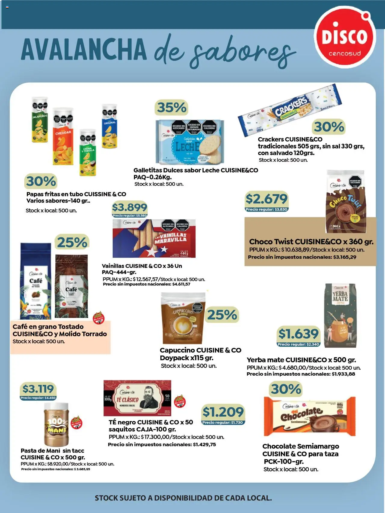 Disco - Especial Marcas Propias │ válido desde el 06.08.2025 | Página: 3 | Productos: Galletitas, Sal, Mani, Pasta