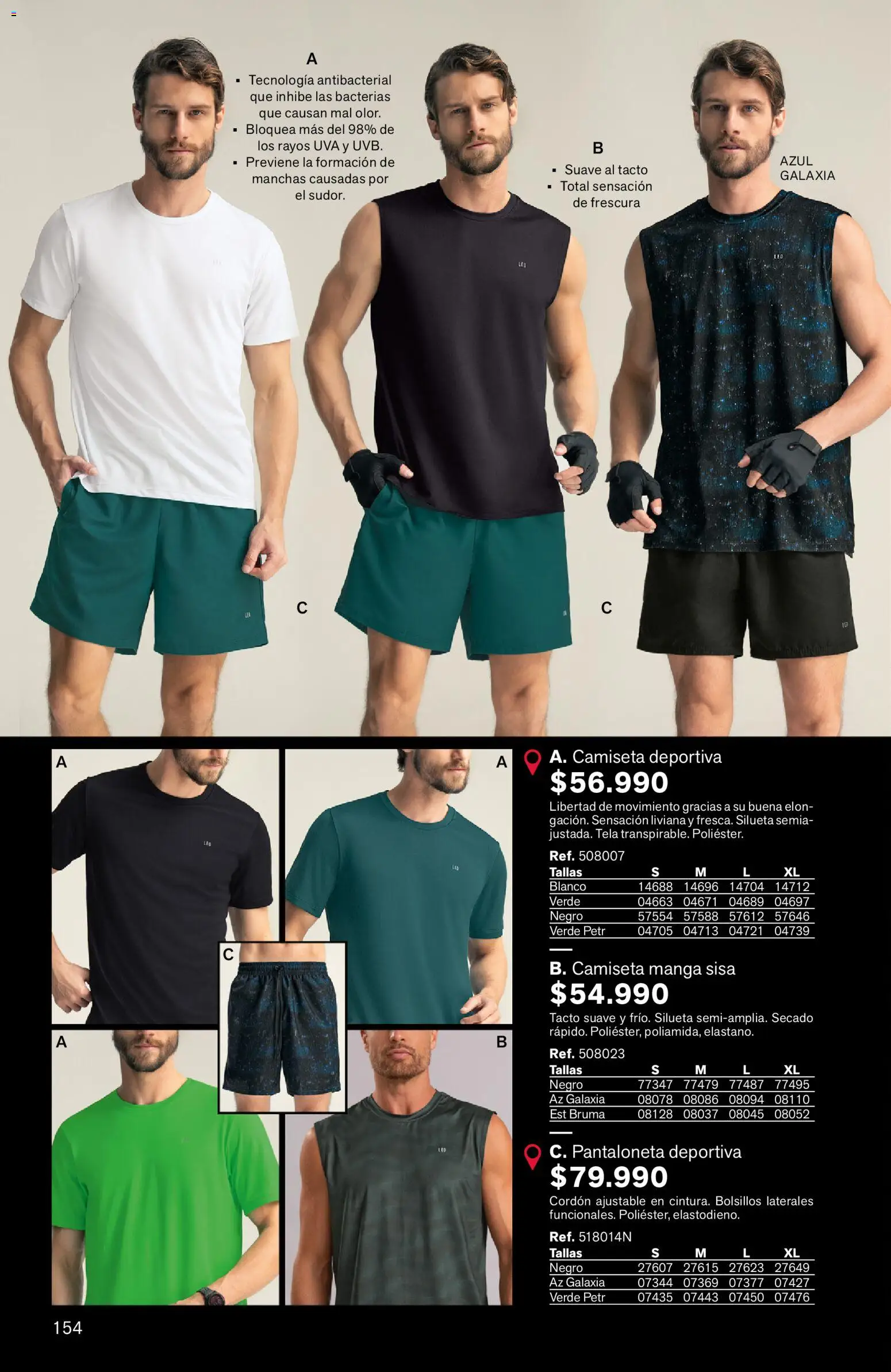 Leonisa revista - valida desde el 03.04.2026 | Página: 154 | Productos: Camiseta, Camiseta manga sisa, Uva, Pantaloneta